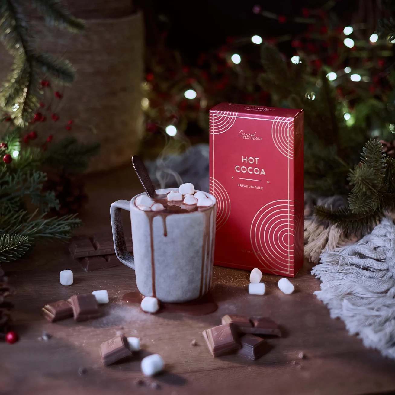 Holiday Hot Chocolate - Creamy Milk  - Warm up your holidays with our delicious Creamy Milk Hot Chocolate. With its rich and decadent chocolate flavor, it's perfect for cozying up by the fire. Simply add hot water or milk and enjoy a comforting cup of chocolatey goodness.