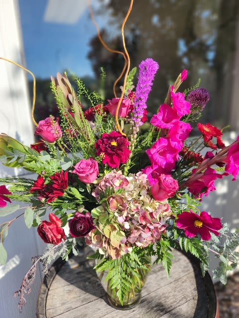 Fushia Floral Vase  - Full of Beautifulness of Magenta Colors