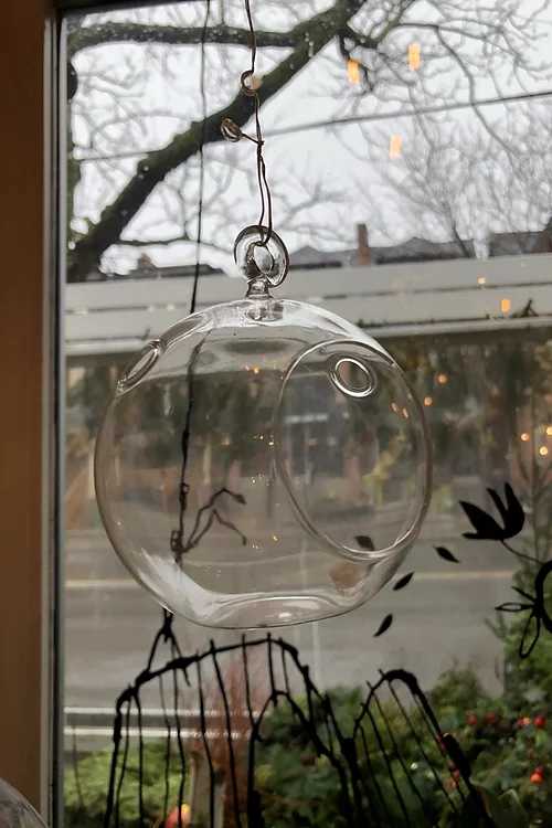 Small Hanging Terrarium Small Hanging Terrarium - Don't forget to consider one of our Artisan Cards to add to your order. Each card is designed by a local artist and is available in these varieties. Store Cards are also available. All orders are automatically scheduled for next day delivery to arrive between 1:00- 5:30 unless you request otherwise in your notes. We will always do our best to accommodate special requests, but it is best to call and follow up, particularly for last-minute orders. Delivery fees are calculated based on postal code. For more details on rates please view our Shipping page. Happy Hour delivery applies to our Instagram Special only. All rules around those deliveries are outlined in each HAPPY HOUR post. If a recipient is not home to receive their delivery, and we are unable to contact you, they will be returned for an additional fee. They must then be picked up by the recipient or sent out with our regular next-day delivery for an additional fee. Happy Hour deliveries are free within Cabbagetown within 1/km walking distance. All other Happy Hour orders are $1/km by increments of $5 per km. Bouquet will be delivered approximately as pictured.