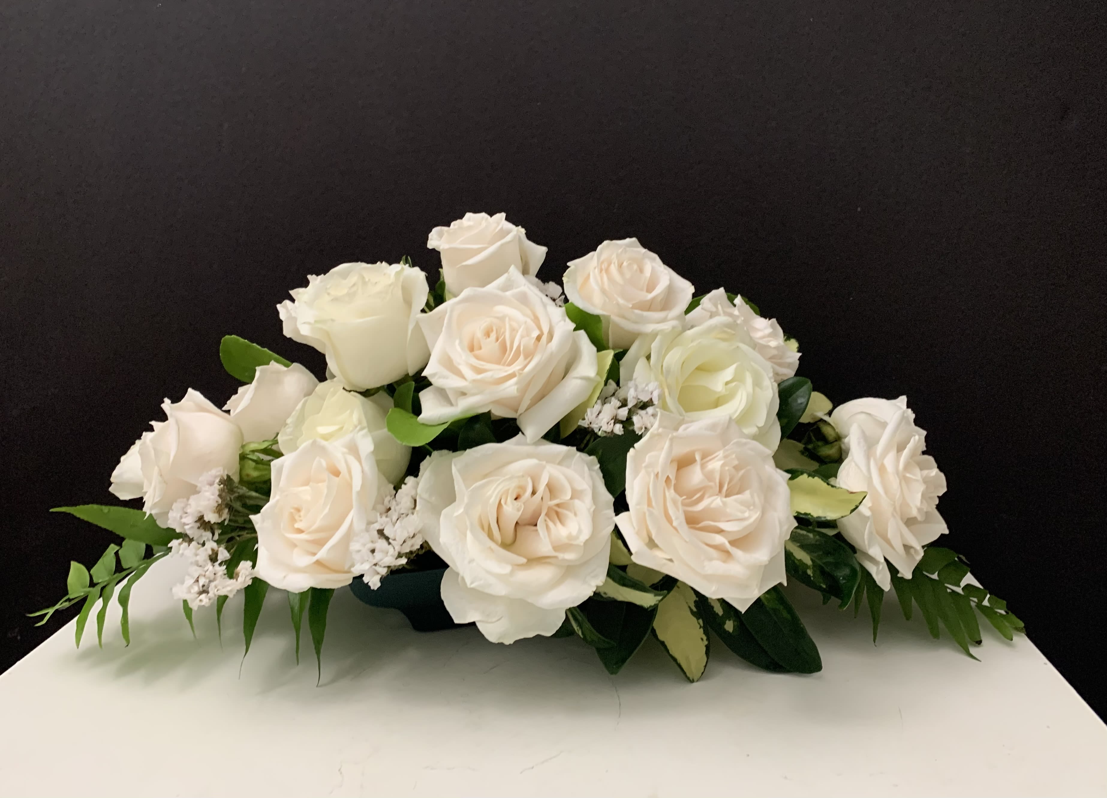 Roses in the Bloom  - White Roses, green 