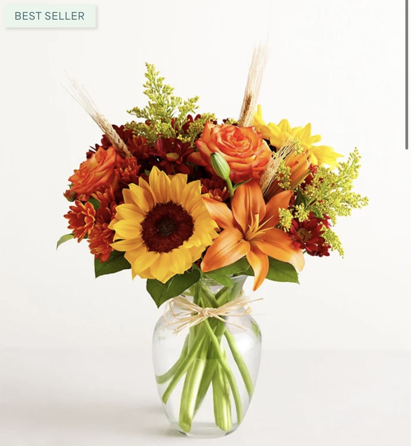 Fall Fields - Inspired by the colorful charm of the European countryside, our best-selling autumn bouquet celebrates nature’s splendor with a gathering of fresh-picked flowers. Shades of golden yellow and rich red with pops of orange create a timeless gift for someone special to enjoy.