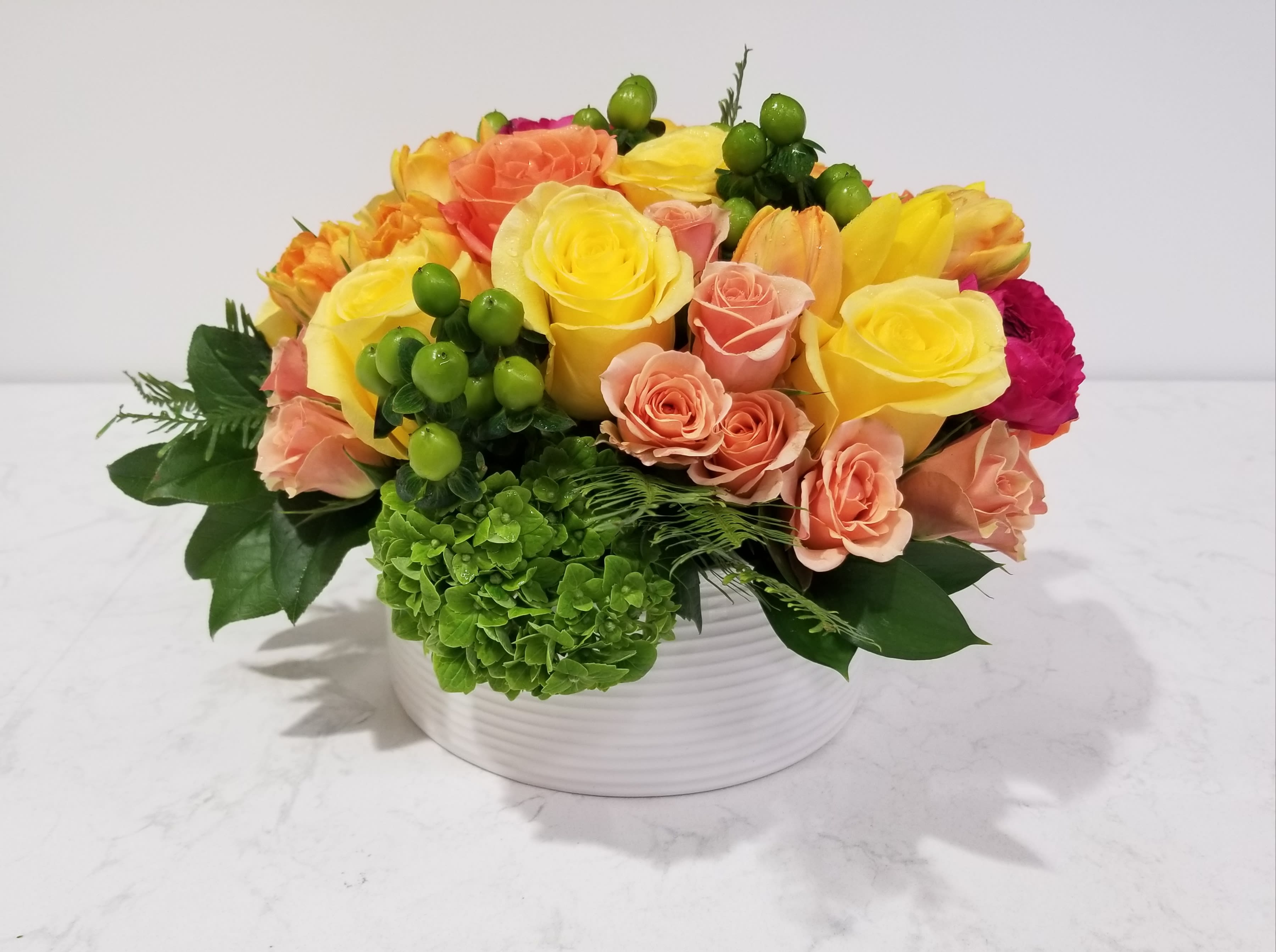 Fantasy  - A low, compact, lovely garden arrangement. Perfect for a desk or office.