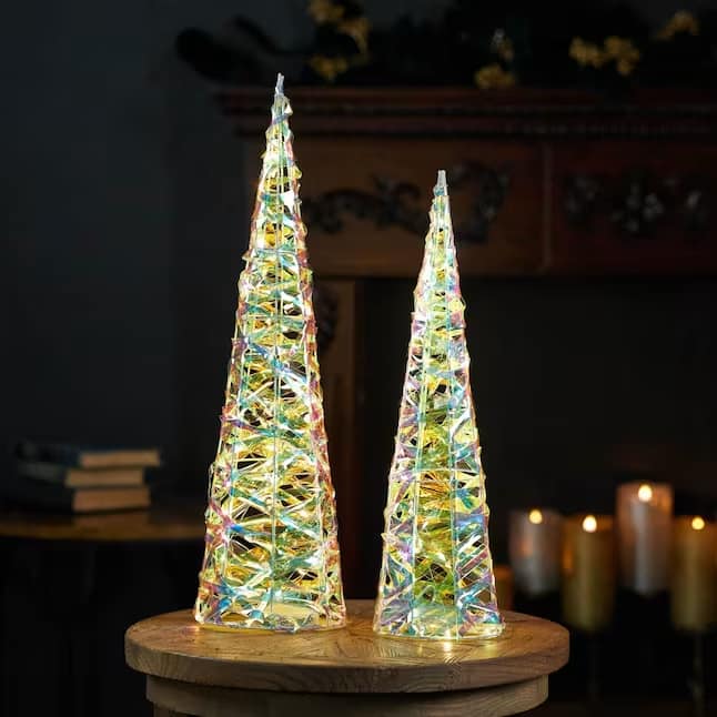 CHRISTMAS - LED TREE FORM SET  - LED Tree Form (Set of 2)  19.5H 23.5H  PVC/Wire Plastic 