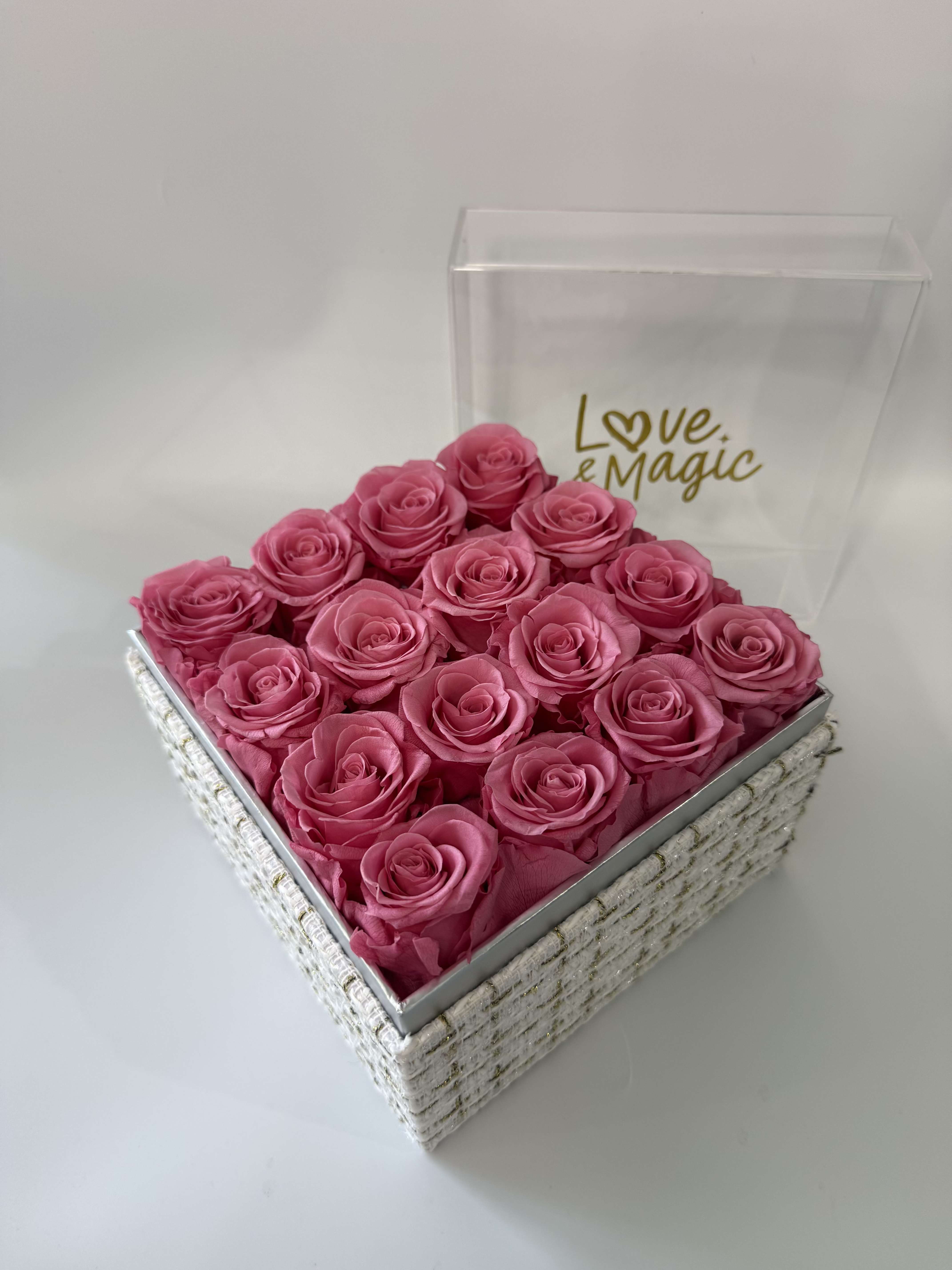 Pink Preserved Rose - 16 preserved rose in pink colors 