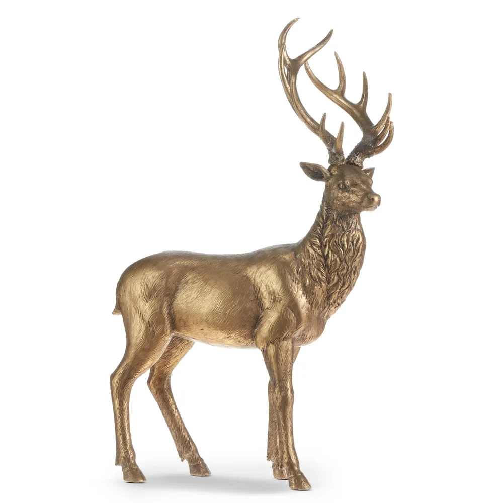CHRISTMAS - 24&quot; STANDING GOLD DEER - Made of RESIN Measures: 15.25&quot; L x 8.25&quot; W x 24&quot; H
