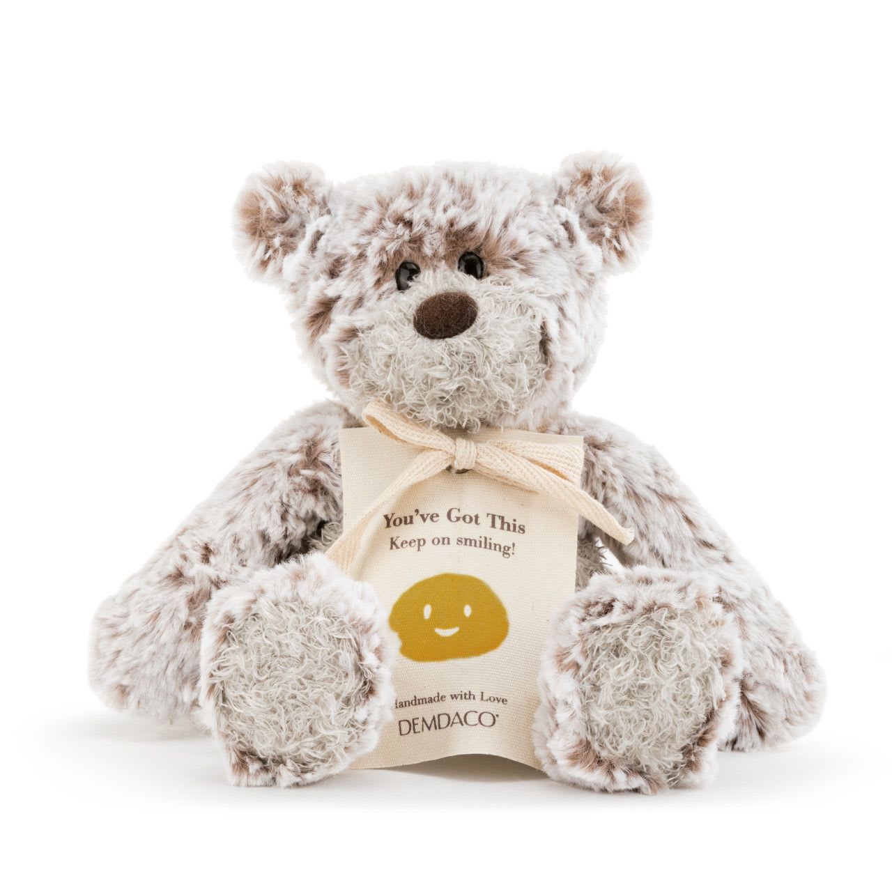 Mini Giving Bear - Smiling  - You’ll find that big things truly come in small packages when getting to know the Mini Giving Bear - Smiling. This Giving Bear is not only the furriest side-kick but also the most endearing and comes with a message of happiness and support. Standing 8.5&quot; inches tall, this fluffy fellow fits perfectly in anyone's arms.