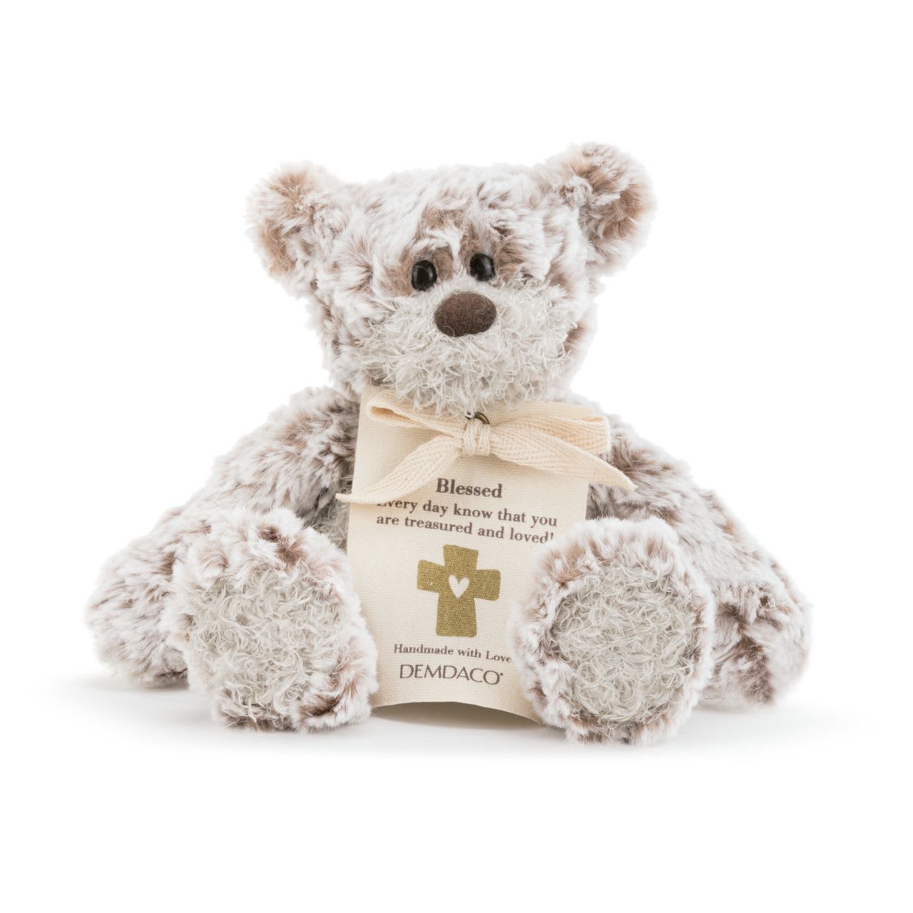 Mini Giving Bear - Blessing - You’ll find that big things truly come in small packages when getting to know the Mini Giving Bear - Blessing. This Giving Bear is not only the furriest side-kick but also the most endearing and comes with a message of happiness and support. Standing 8.5&quot; inches tall, this fluffy fellow fits perfectly in anyone's arms.