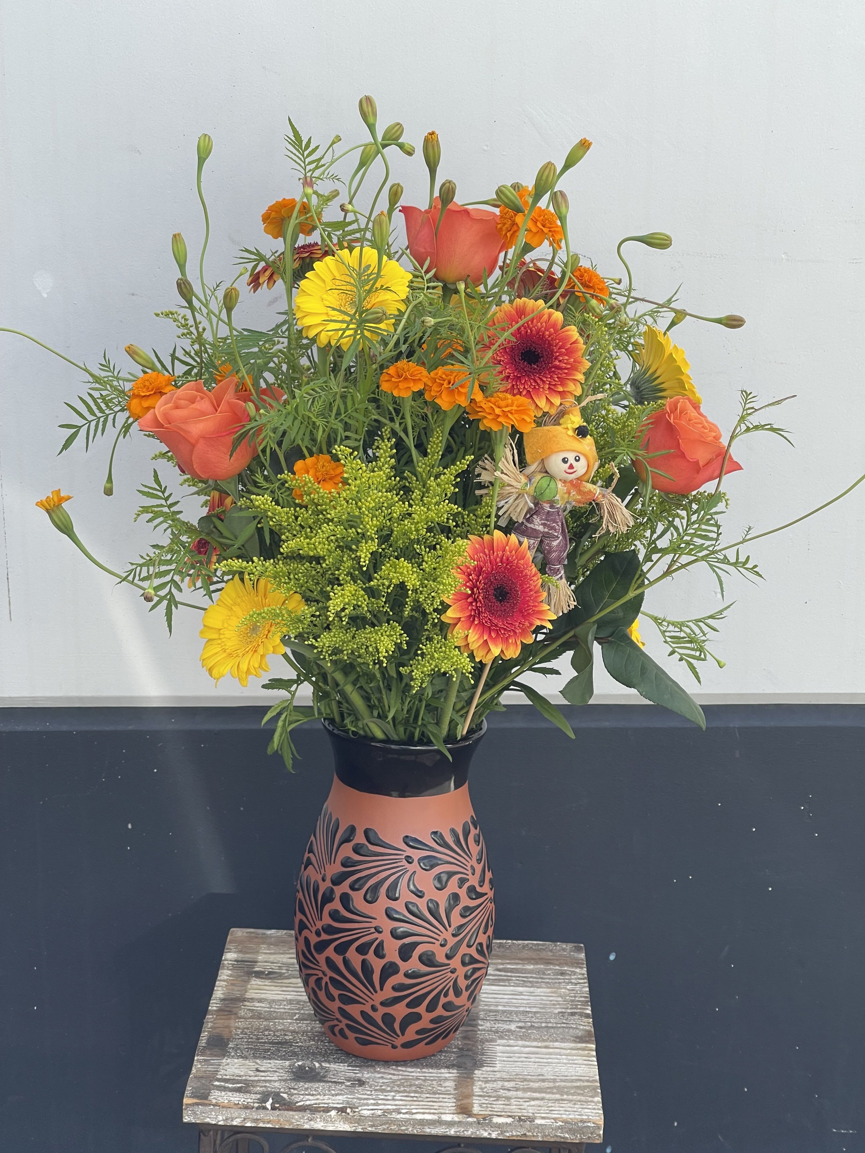 Cielito Lindo Fall - all Mexican vases are one of a kind, vase will be blank or clay color 