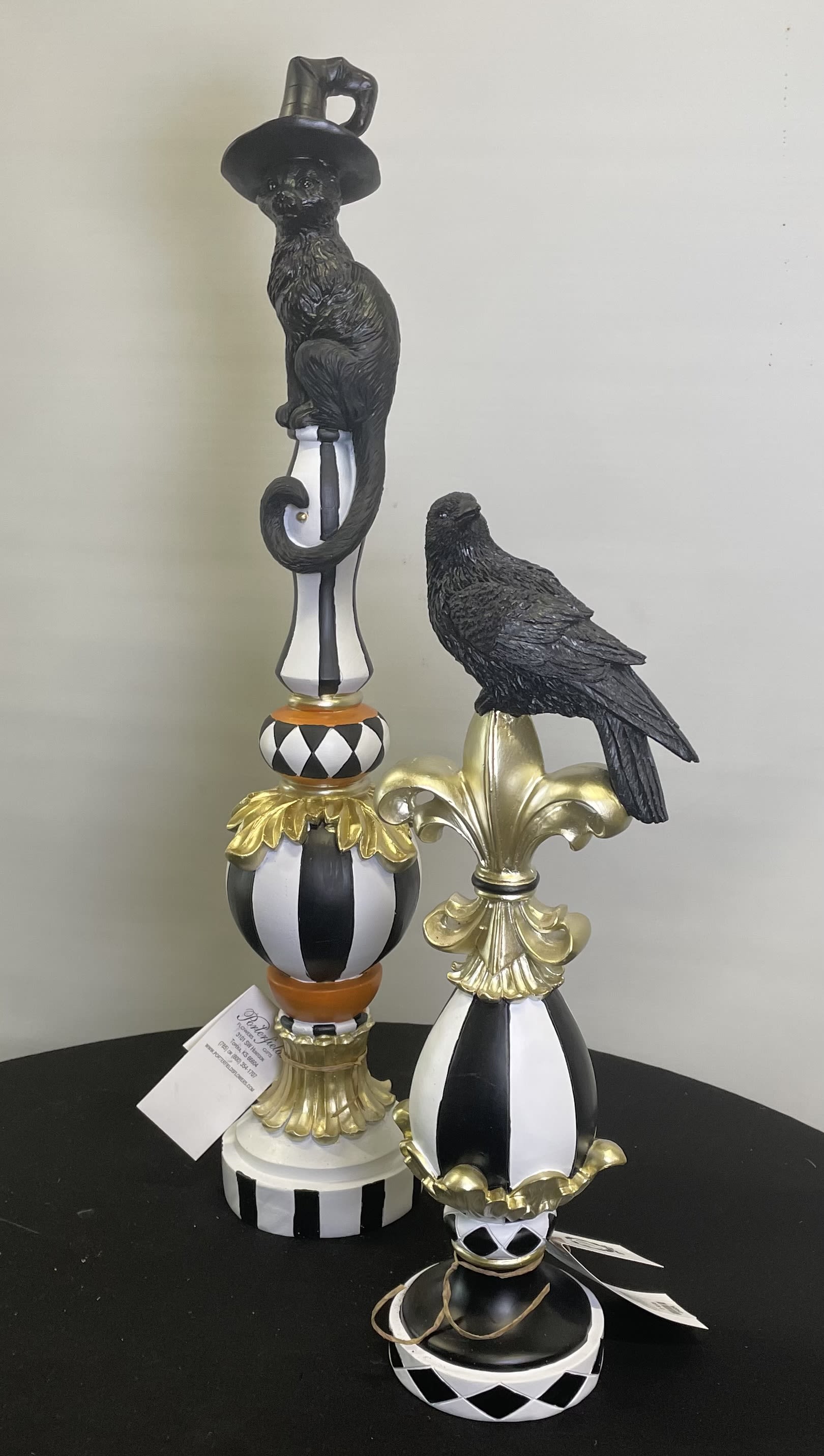 Beautifully Spooky Finials - Add a touch of seasonal glamour to your home with these stylish elements.  Priced individually