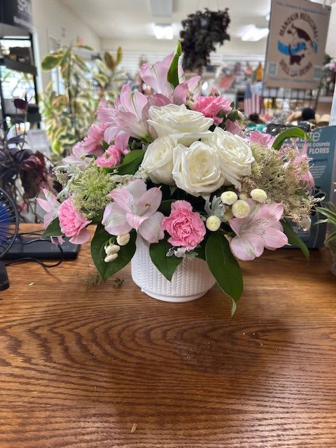 Just for U Just for U - A delightful arrangement with shades of pink, peach, and white, accented with pops of green.