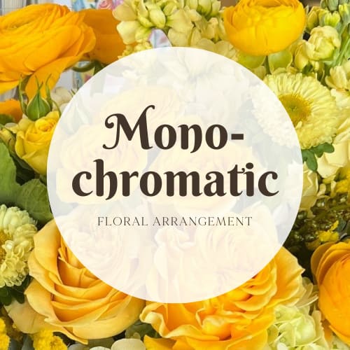 Monochromatic Designer's Choice - Order a Designer's Choice arrangement in a chic monochromatic palette! Our florists will craft a stunning bouquet using a single color theme for a modern, cohesive look that makes a bold yet elegant statement. Perfect for sophisticated occasions and minimalist decor.