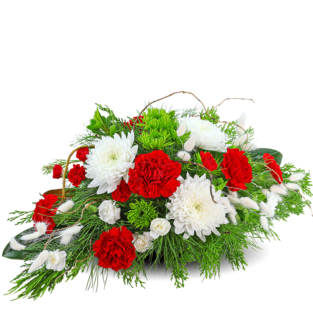 Snowscape Centerpiece Snowscape Centerpiece - Snowscape Centerpiece is an enchanting holiday design that combines Carnations, Cremons, Spray Mums, Curly Willow, and premium winter foliage for a serene and elegant display. Perfect for festive gatherings and celebrations, it brings a touch of winter wonder to any table setting. Whether gifted to your holiday host or adorning your own table during festivities, this exquisite arrangement captures the joy and spirit of the season.
