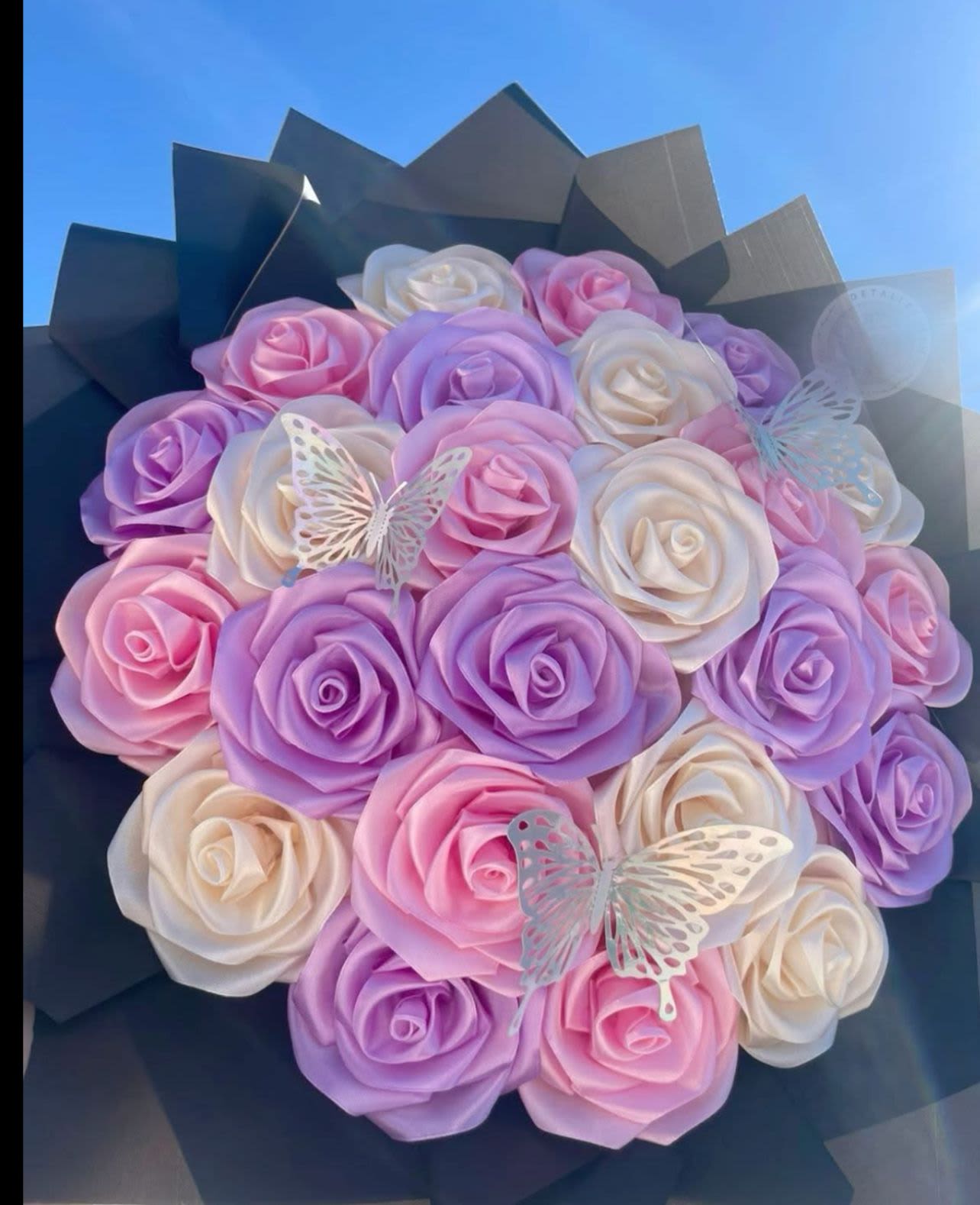 buchon pastel - ramo elaborado con flores de liston en colores pasteles colores que puede manejar a tu preferencia 24 unidades de rosas