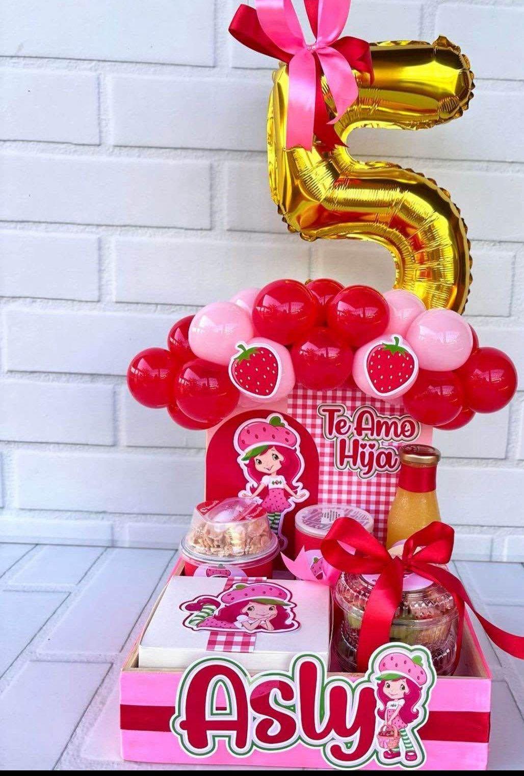 Desayuno sorpresa rosita fresita - Desayuno sorpresa de rosita fresita, viene con jugo de naranja, ensalada de frutas, sandwich y yogurt y globo. y decoracion con 48 horas por anticipado el apartado del producto