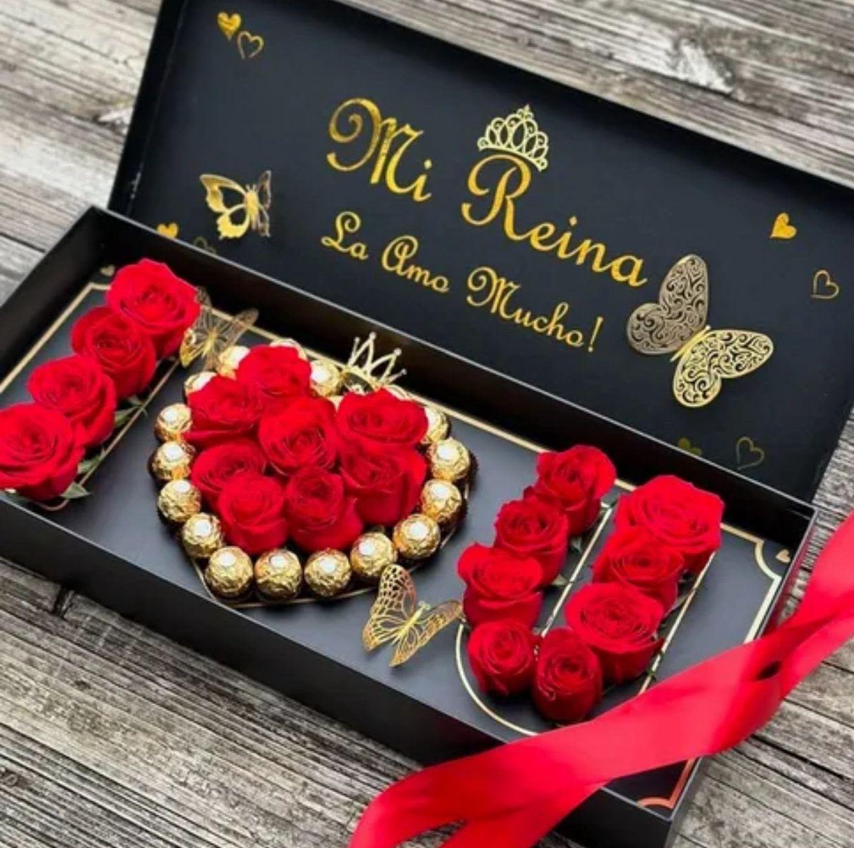 caja con amor  - caja de i love you con mensaje personalizado