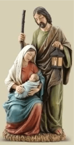 Christmas- Holy Family 31.25&quot; - 31.25&quot; Slim Profile Holy Family Figurine  Excellent gift for the Christmas/Advent season!!!  Dimensions: 31.25&quot; H 16&quot; W 7.5&quot; D  Materials: Resin/Wollastonite Powder