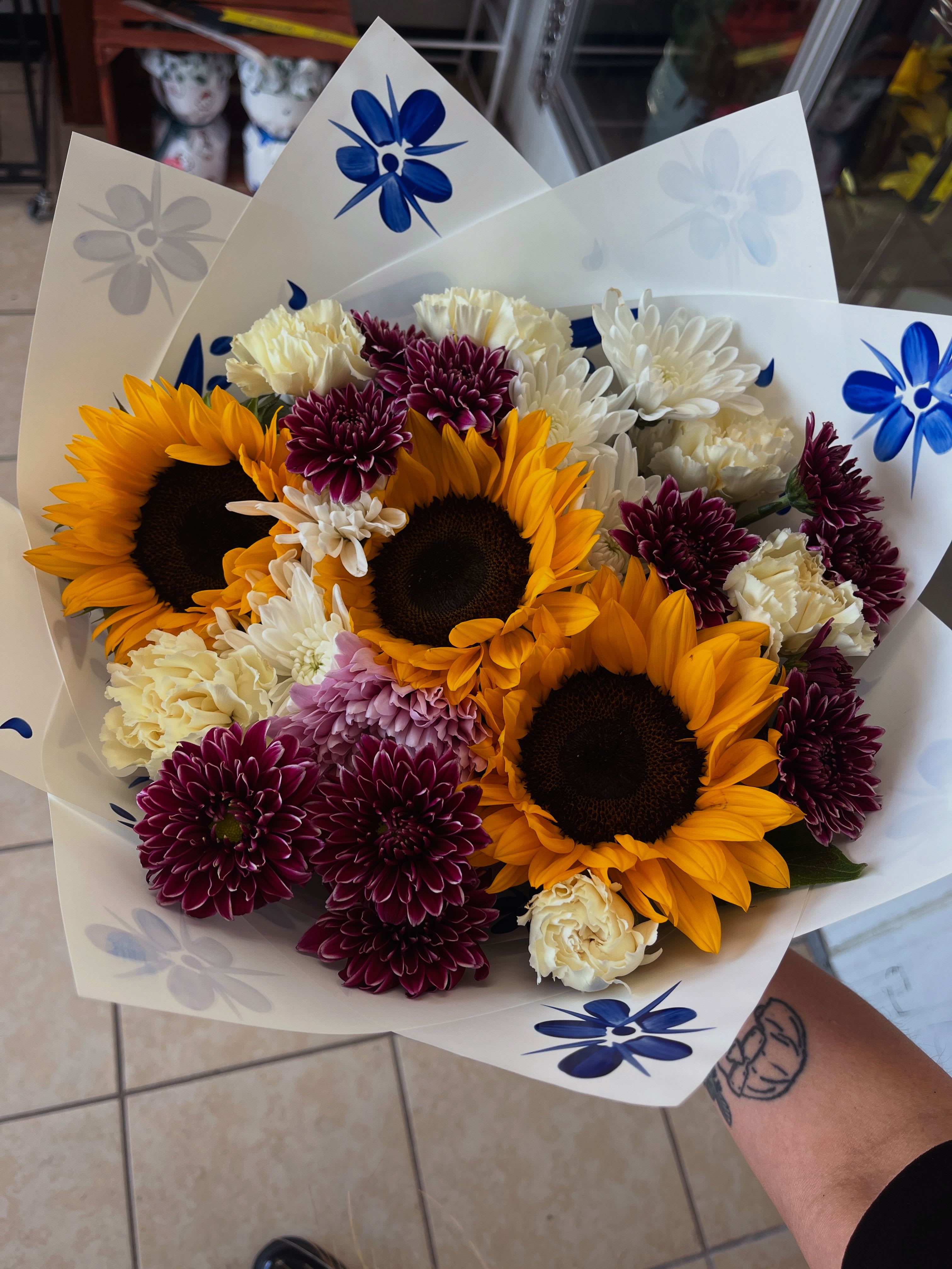 sunset sunnies - an assortment of fall floral colors with 3 large sun flowers