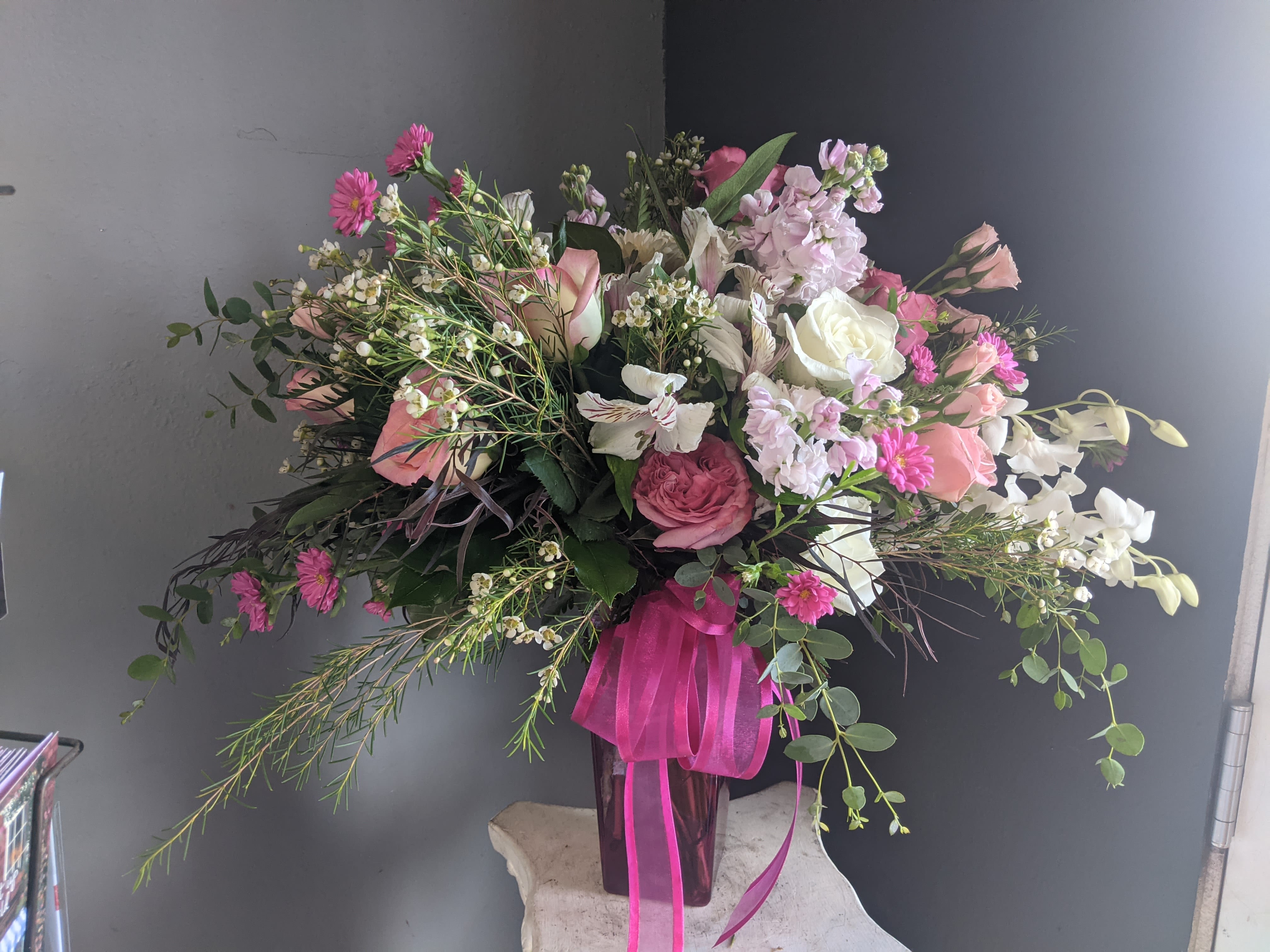 # 301 Fall Floral Arrangement # 301 Fall Floral Arrangement - A beautifully selected bunch of the freshest flowers in a vase uniquely arranged by hand.