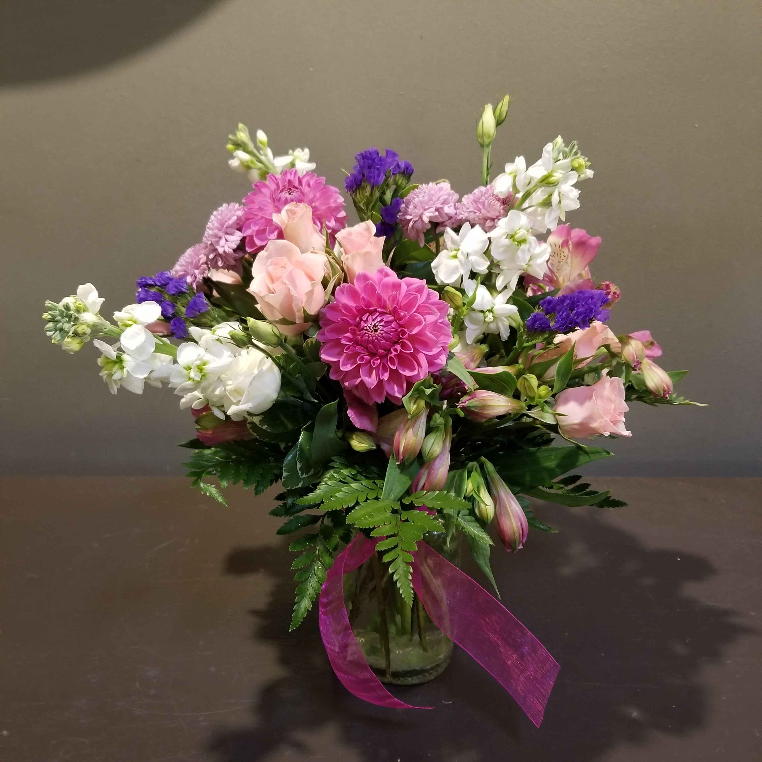 Tickled Pink - for Hope Chest for Breast Cancer Tickled Pink - for Hope Chest for Breast Cancer - October is not just for pumpkin spice lattes!! Do some good with your floral purchase this month: proceeds from every BePink! bouquet purchased in October will be donated to Hope Chest for Breast Cancer - making an immediate impact on the lives of Minnesota breast cancer patients by providing financial support in as little as 2-3 days time from the patients request for assistance. Measures approx. 16"Tx14"W and arrives in a glass vase.