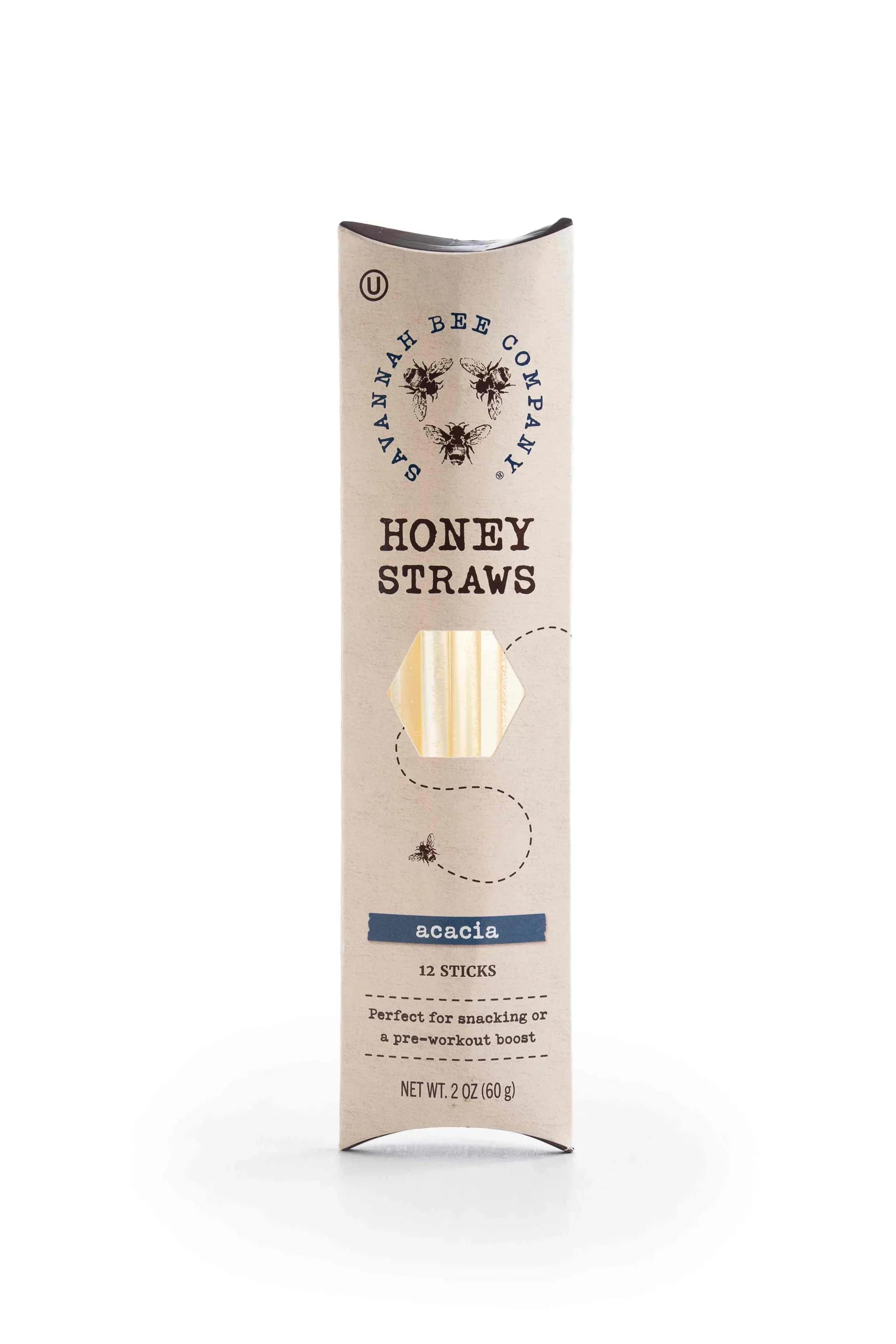 Acacia Honey Straws Acacia Honey Straws - Whether you tuck a few in your purse as a portable sweetener or pack them in lunchboxes to eat straight up, our Honey Straws provide a burst of delicious nutrition that can go anywhere. Each straw is made from BPA-free plastic and contains 100 percent Acacia honey sourced from Hungary.