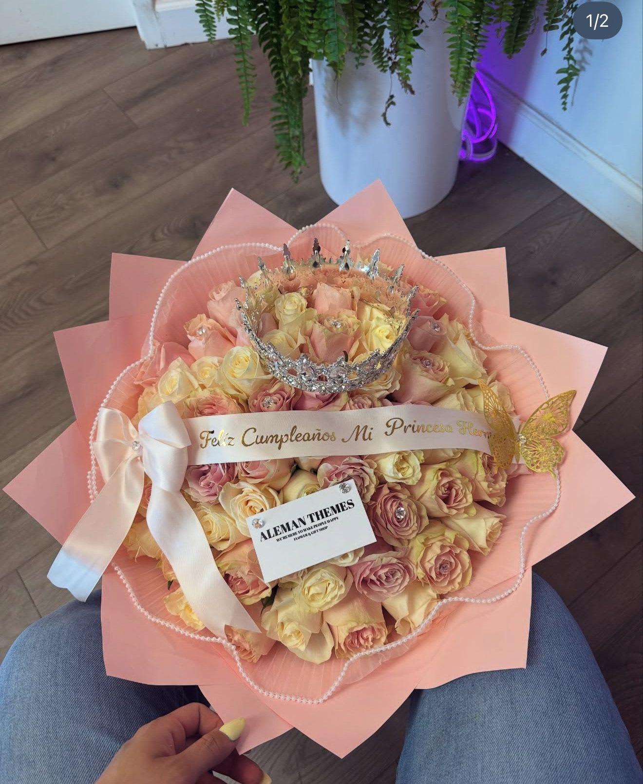 Coquette 2 - pink and white roses 