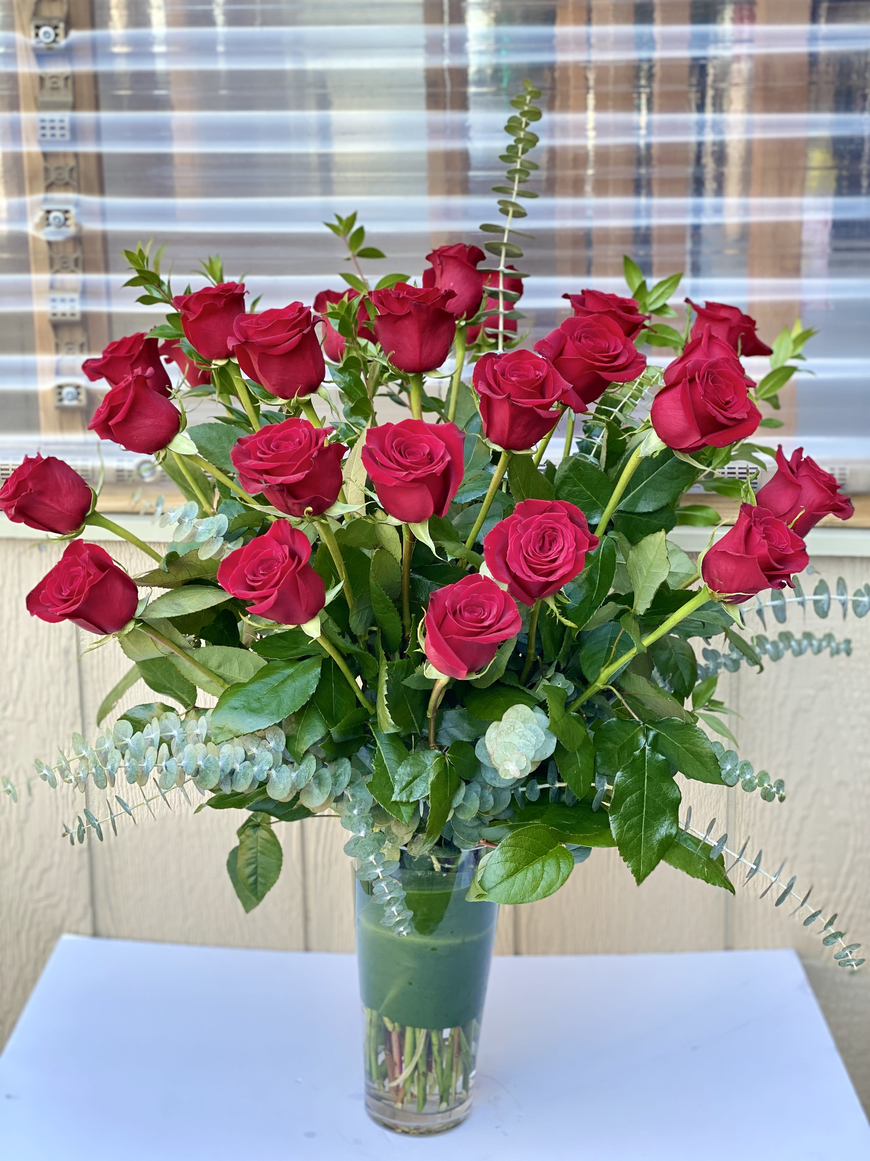Beautiful Polk Street Rose Bouquet Beautiful Polk Street Rose Bouquet - The perfect gift for that special someone red roses from Ecuador arranged with premium greens. Available in one dozen, 18, or 2 dozen. Shown here as 2 dozen