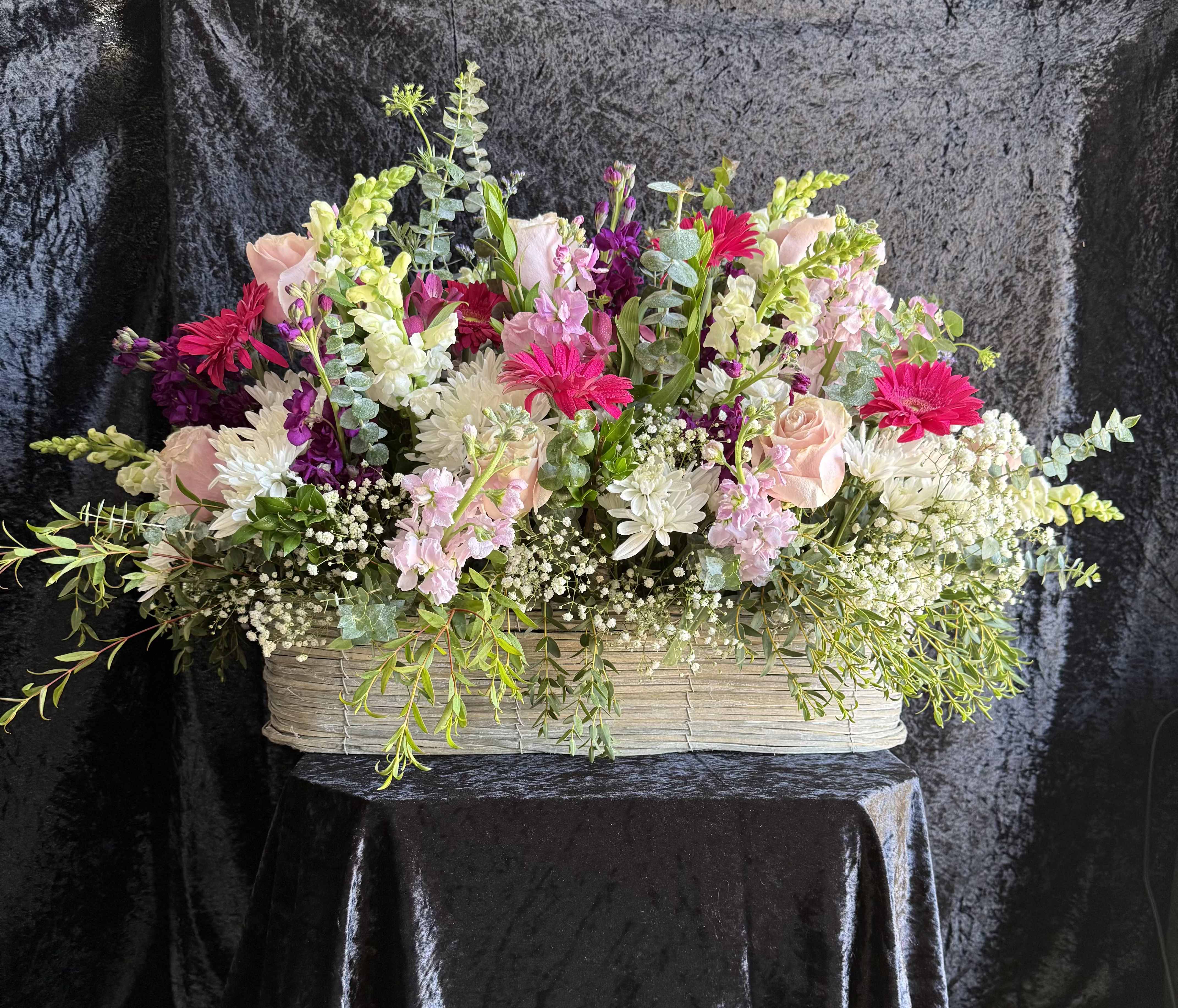 Fun Floral basket  - An fun and bright large floral basket, to brighten up your day. 