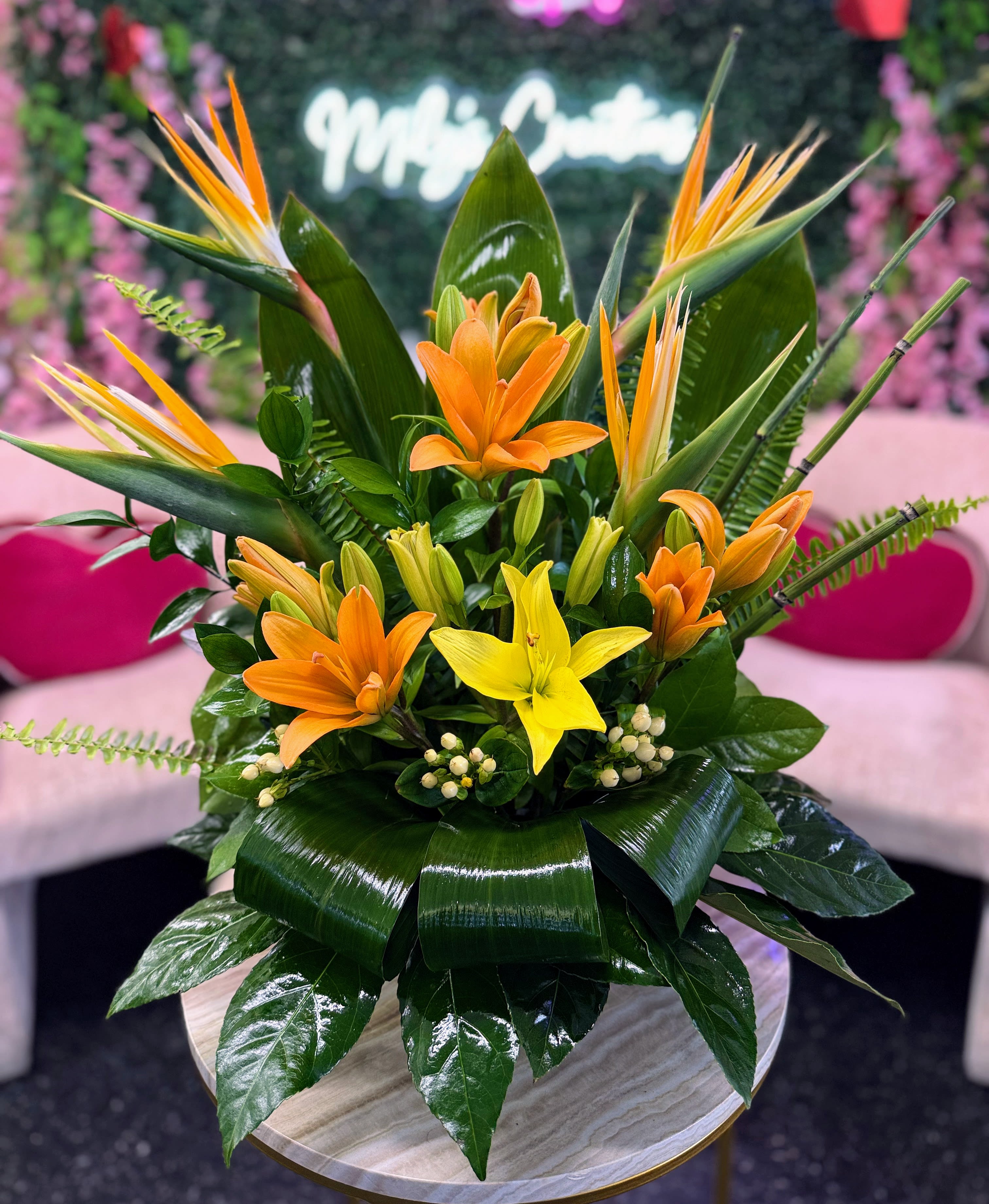 Birds of Paradise - Bring the beauty of the tropics into any space with our stunning Tropical Elegance arrangement. Featuring bold and exotic Birds of Paradise, accented with lush greenery, this design captures the vibrant spirit of paradise. Perfect for making a statement, it’s ideal for celebrations, gifts, or simply brightening your home with a touch of the extraordinary.