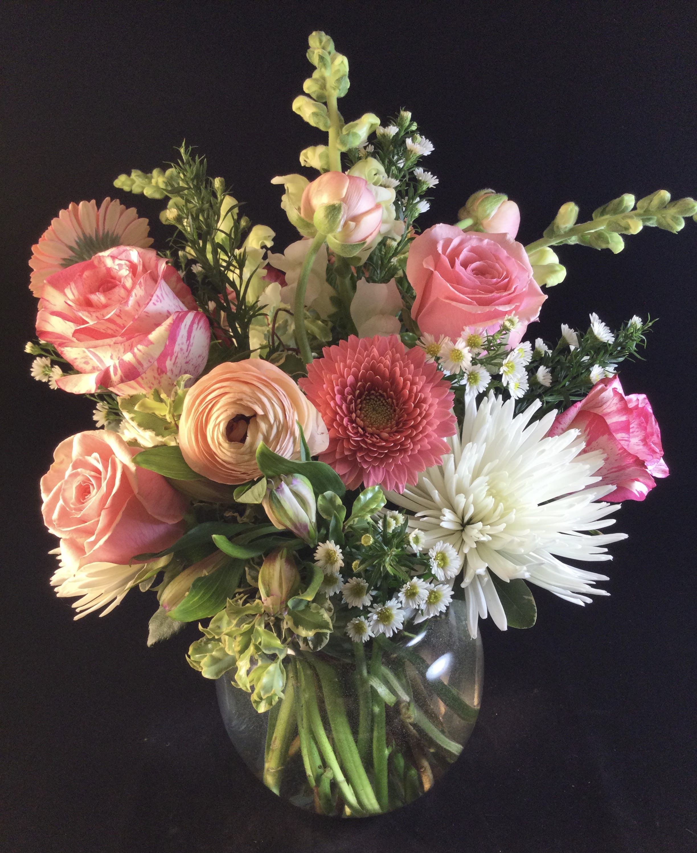 Butler Street Beauty - A romantic peach and pink display of the season's best blooms. 