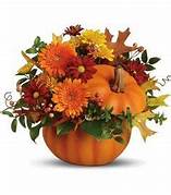COUNTRY PUMPKIN BY TELEFLORA COUNTRY PUMPKIN BY TELEFLORA - FALL FLOWER MIX IN AN ORANGE CERAMIC PUMPKIN