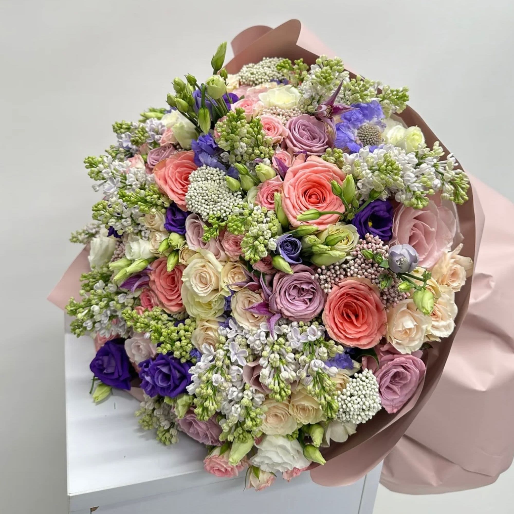 Color Crush Bouquet Color Crush Bouquet - Matthiola, Roses, Lisianthus, and Lilac