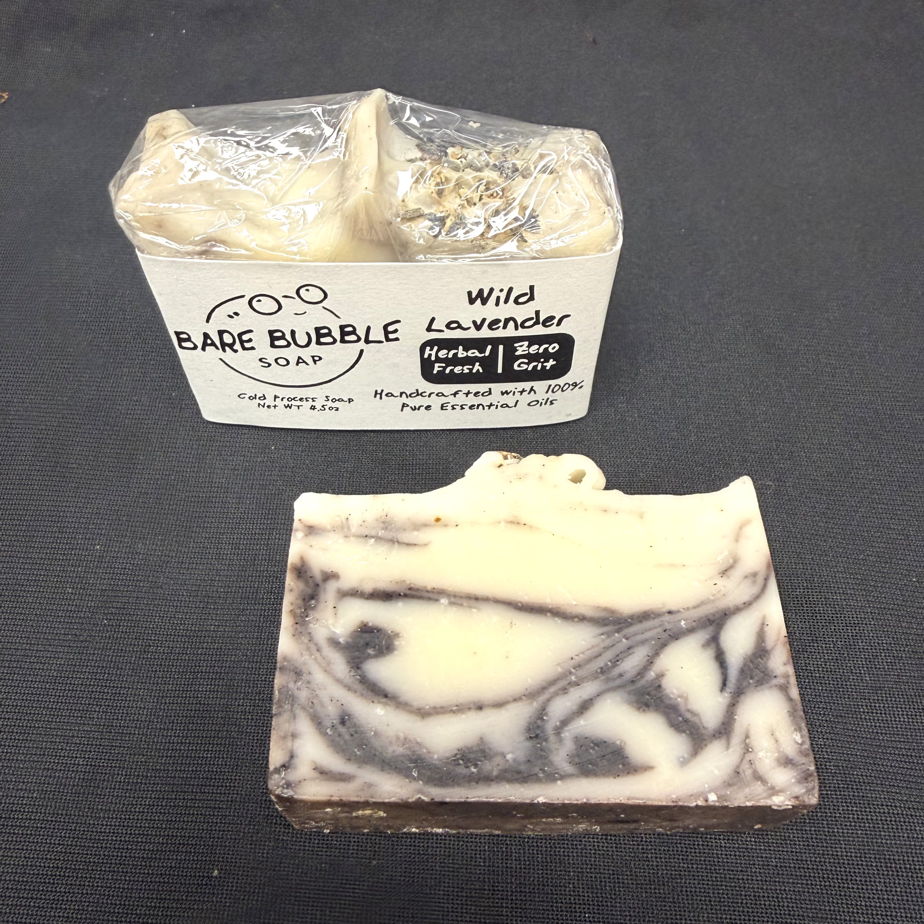 Bare Bubble Soap Wild Lavender Bare Bubble Soap Wild Lavender - Bare Bubble Soaps are handcrafted with 100% pure essential oils using the cold-process method for a gentle, nourishing cleanse. Each bar offers a unique experience — calming Wild Lavender. Free from synthetic fragrances and additives, these soaps bring natural luxury to your daily routine.