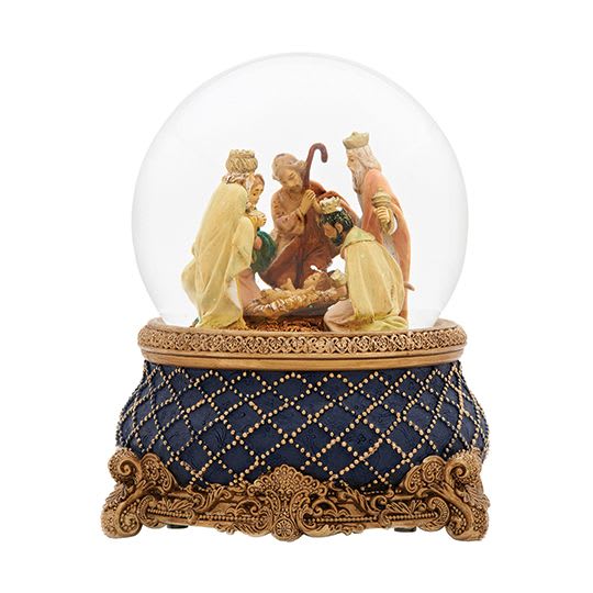 Chistmas- Glitterdome by Fontanini- 6.75&quot;H 100MM Musical 3 Kings - Nativity includes The Holy Family and the 3 Kings Music Plays: We Three Kings Material: Made with Resin/Glass/Water Size: 6.75&quot; High