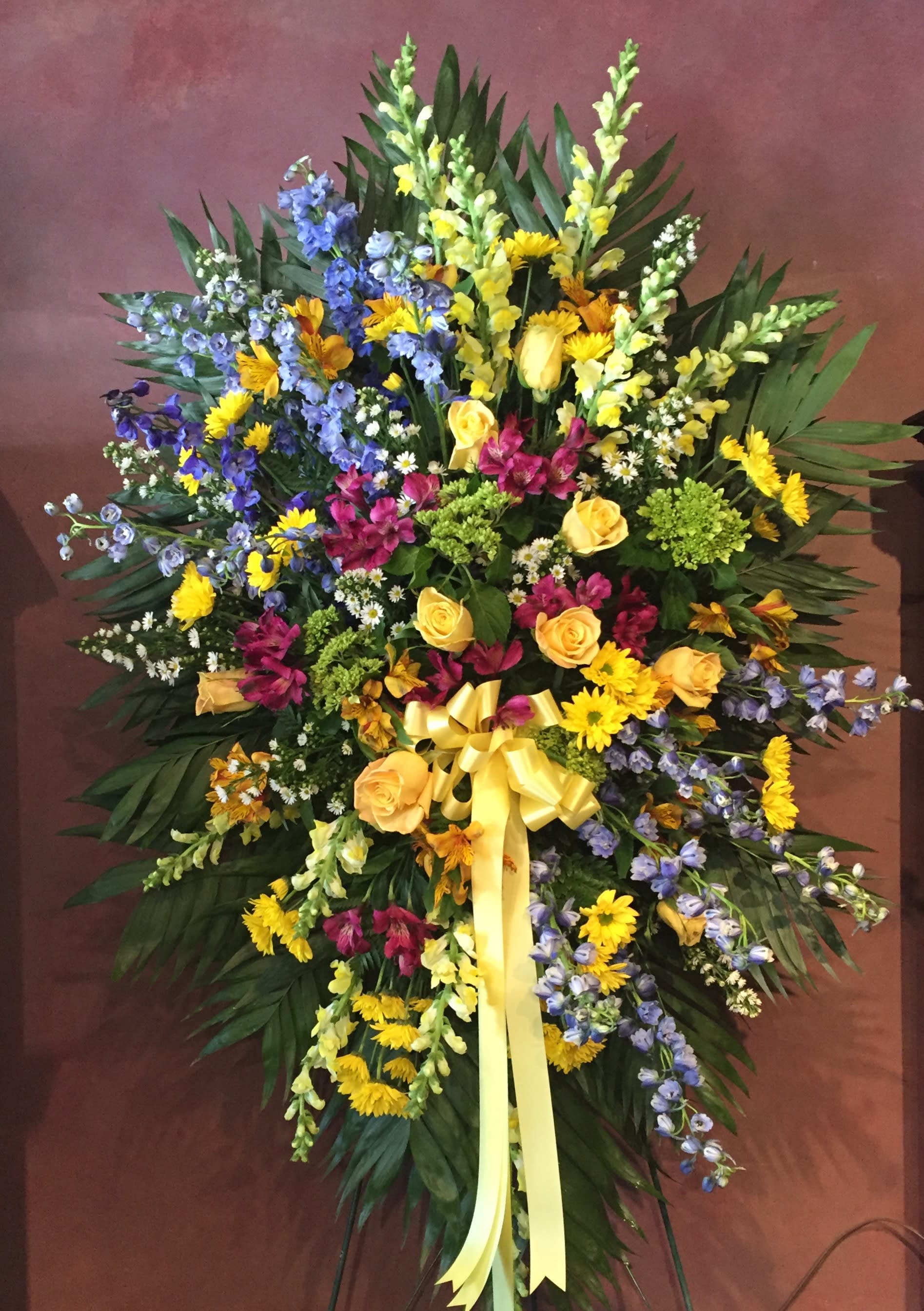 Peaceful Moment Spray - Summery Mix of  Garden Flowers! Shades of Pink, Green, Yellow &amp; Blue