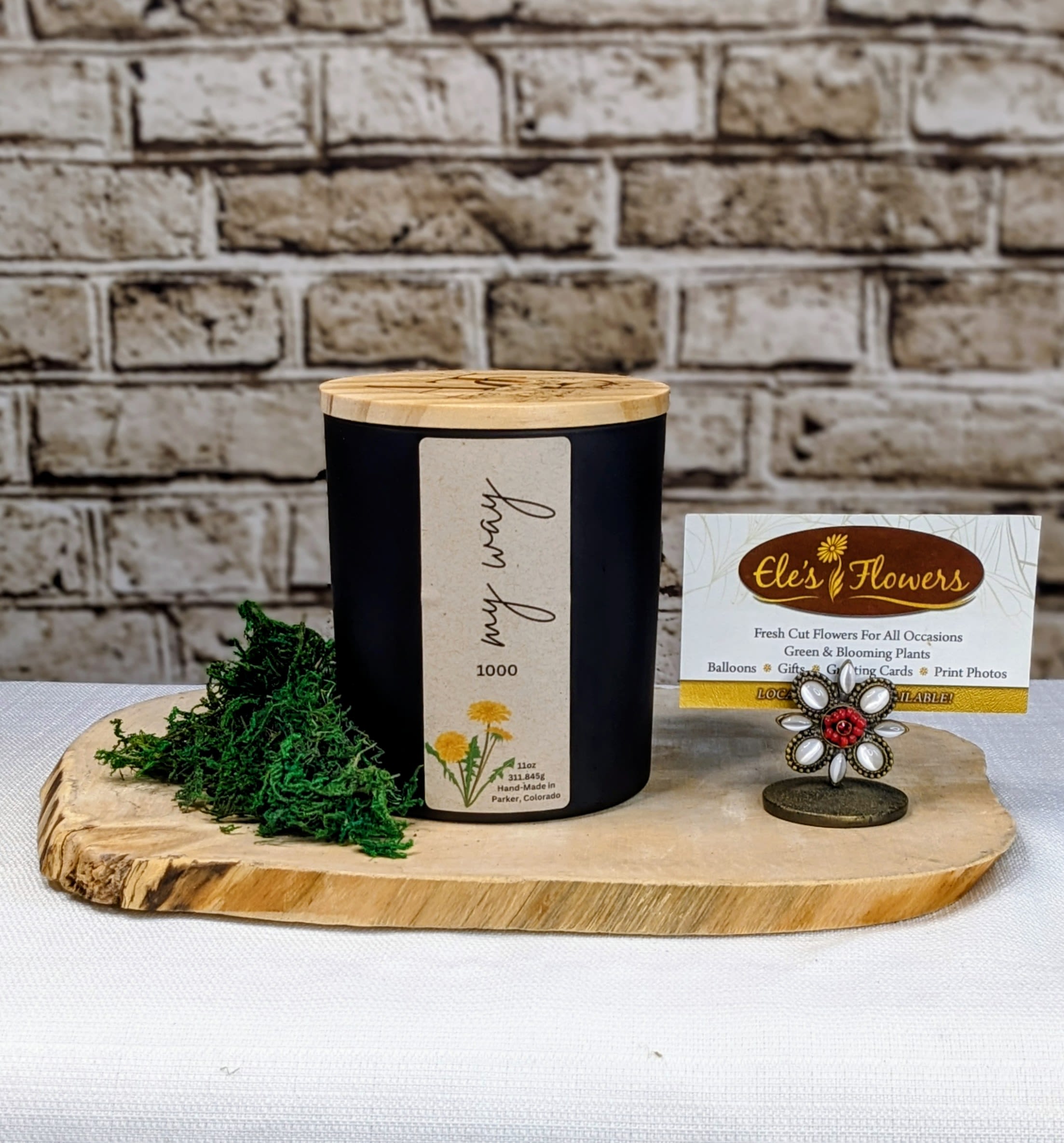 My Way - Candle My Way - Candle - A year-round must have . Inspired by Sandalwood Hotel and Resorts.  Fragrance Notes: Amber, Cardamom, Eucalyptus, Moss, Musk, Orange, Patchouli, Pine, Sandalwood, and Vetiver  11 oz candle handmade with clean soy wax blend and a crackling cedar wood wick. Burns for up to 60-80 hours.   artistictouchcandleco.com