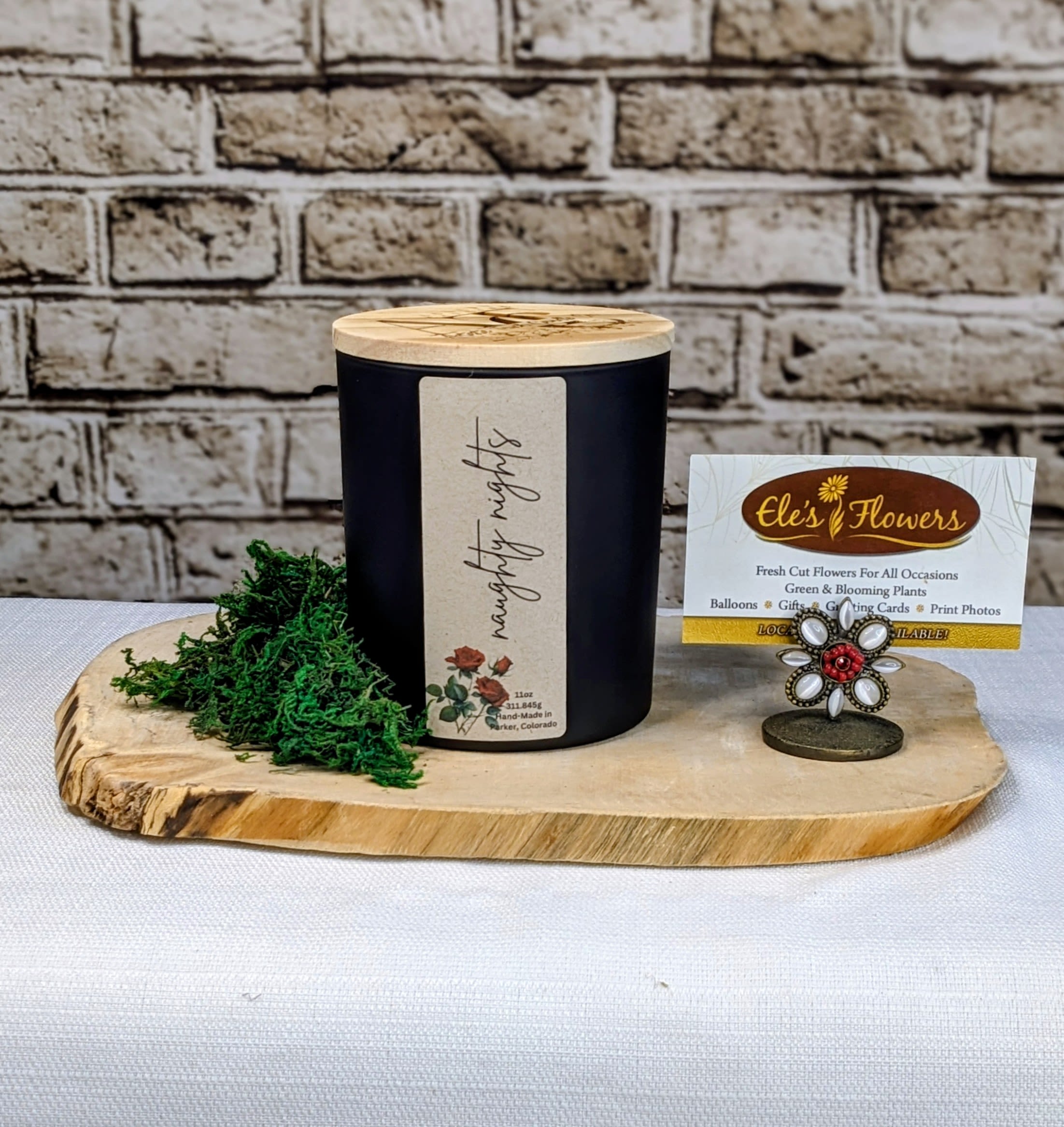 Naughty Nights - Candle Naughty Nights - Candle - This candle is a peppery, spicy and sexy scent with top notes of bergamot and mandarin orange, a floral and masculine heart of lavender and geranium and a smoky, sensual finish of ambroxan and vetiver.   11 oz candle handmade with clean soy wax blend and a crackling cedar wood wick. Burns for up to 60-80 hours.