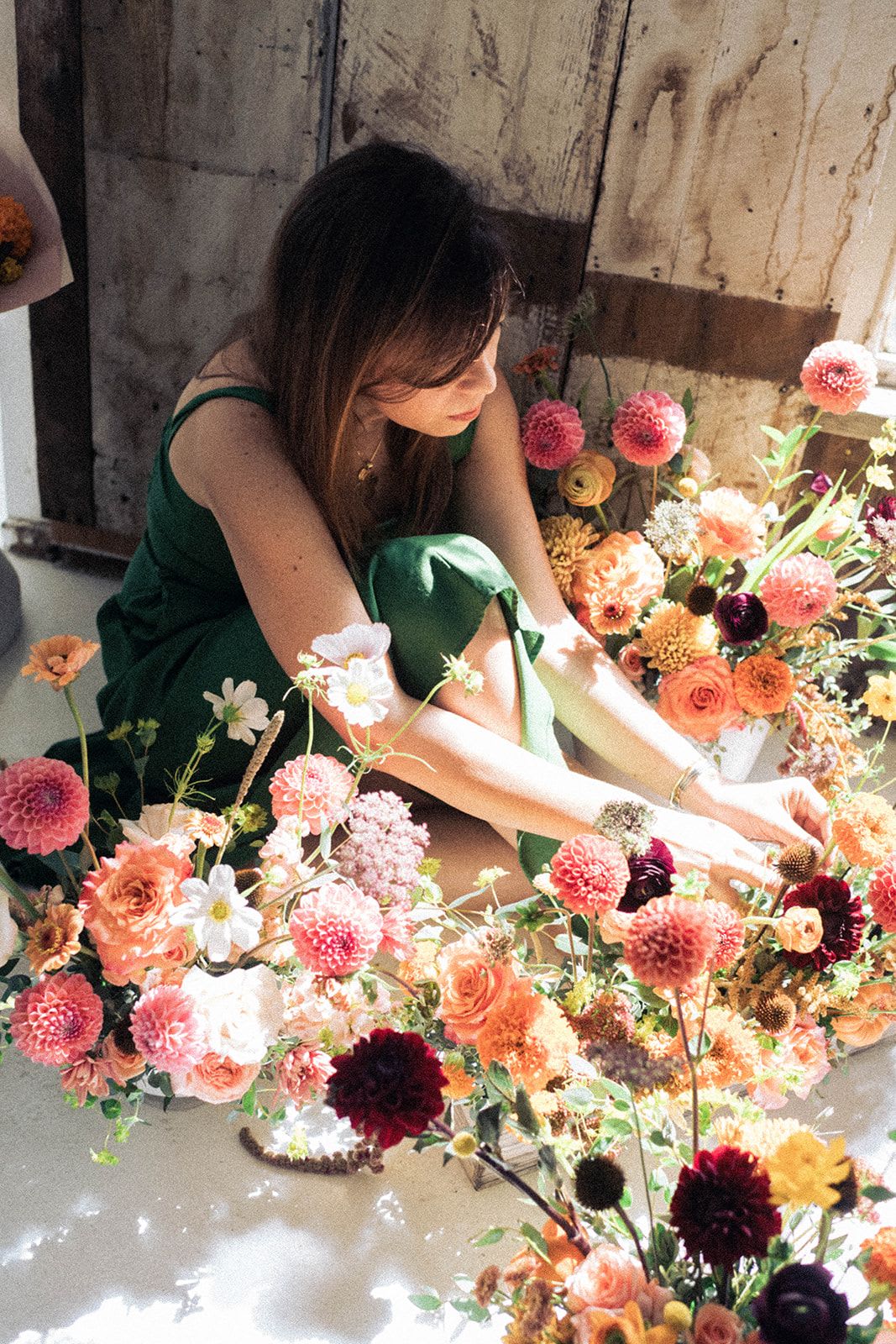 Fall Palette-Designer’s Choice - Let us curate a fresh fall palette for you, featuring premium, one-of-a-kind blooms and our signature artistic design. Approximately 10&quot; tall and wide.