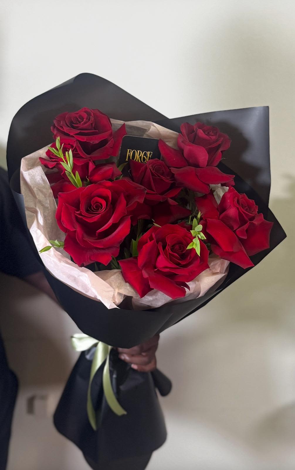 Red Classic Red Classic - A bouquet of deep red French roses with fresh greenery. Chic, strong, and forever romantic.