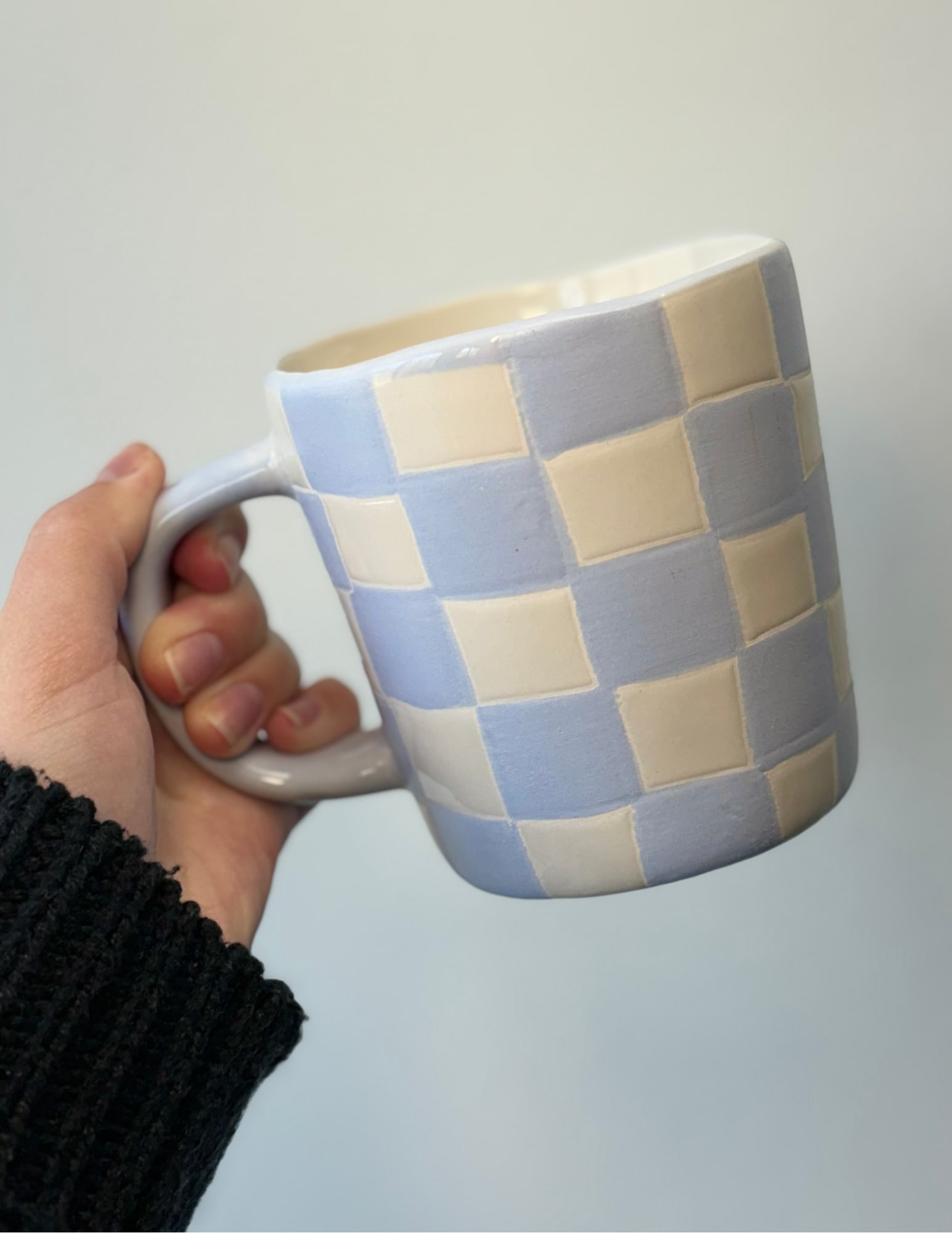 CHECKERED COFFEE MUG  - Complete your flower arrangement with a coffee mug! This thoughtful addition makes your gift even more memorable. 