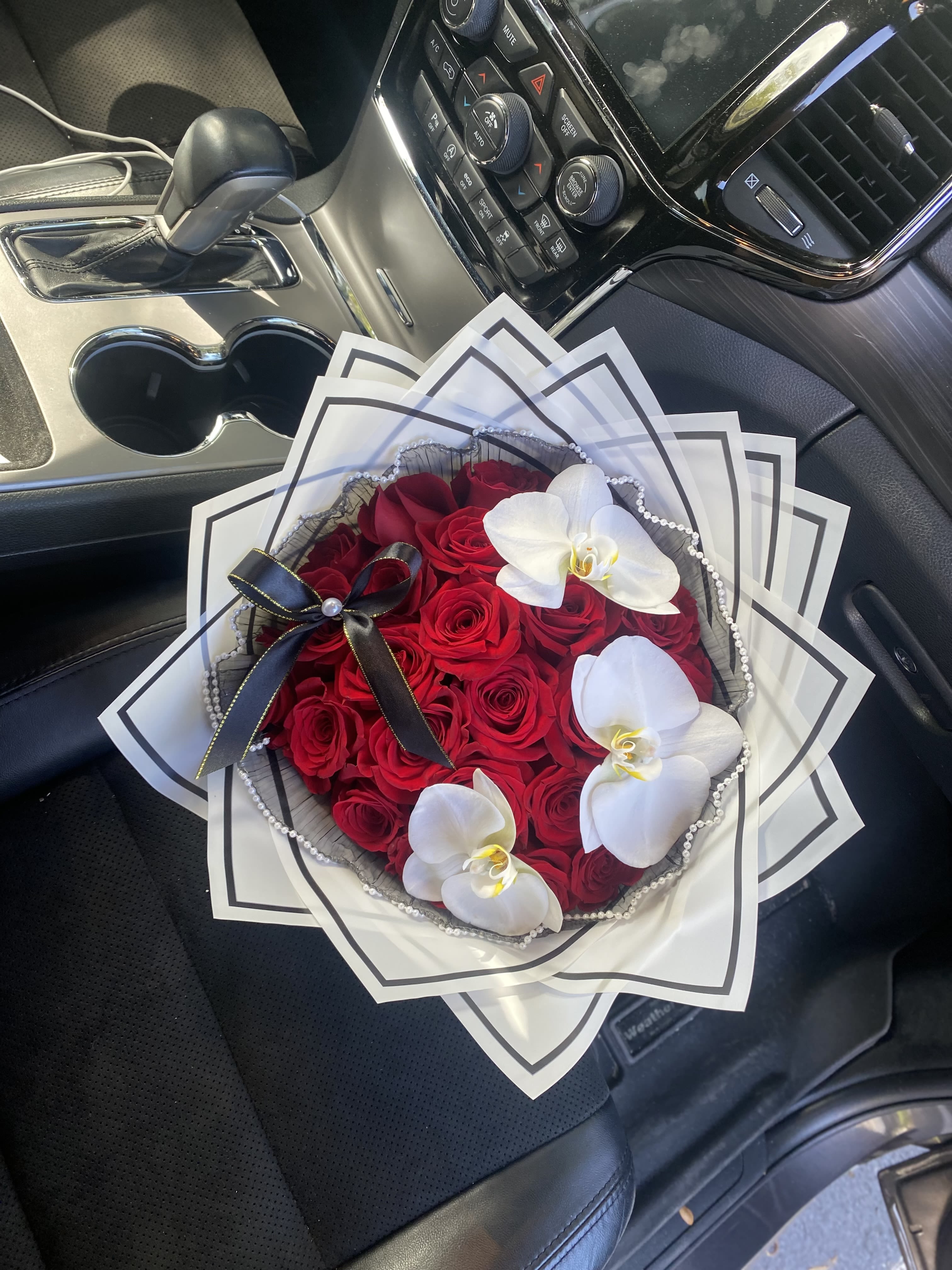 Orchid Rose Bouquet - Roses with orchids