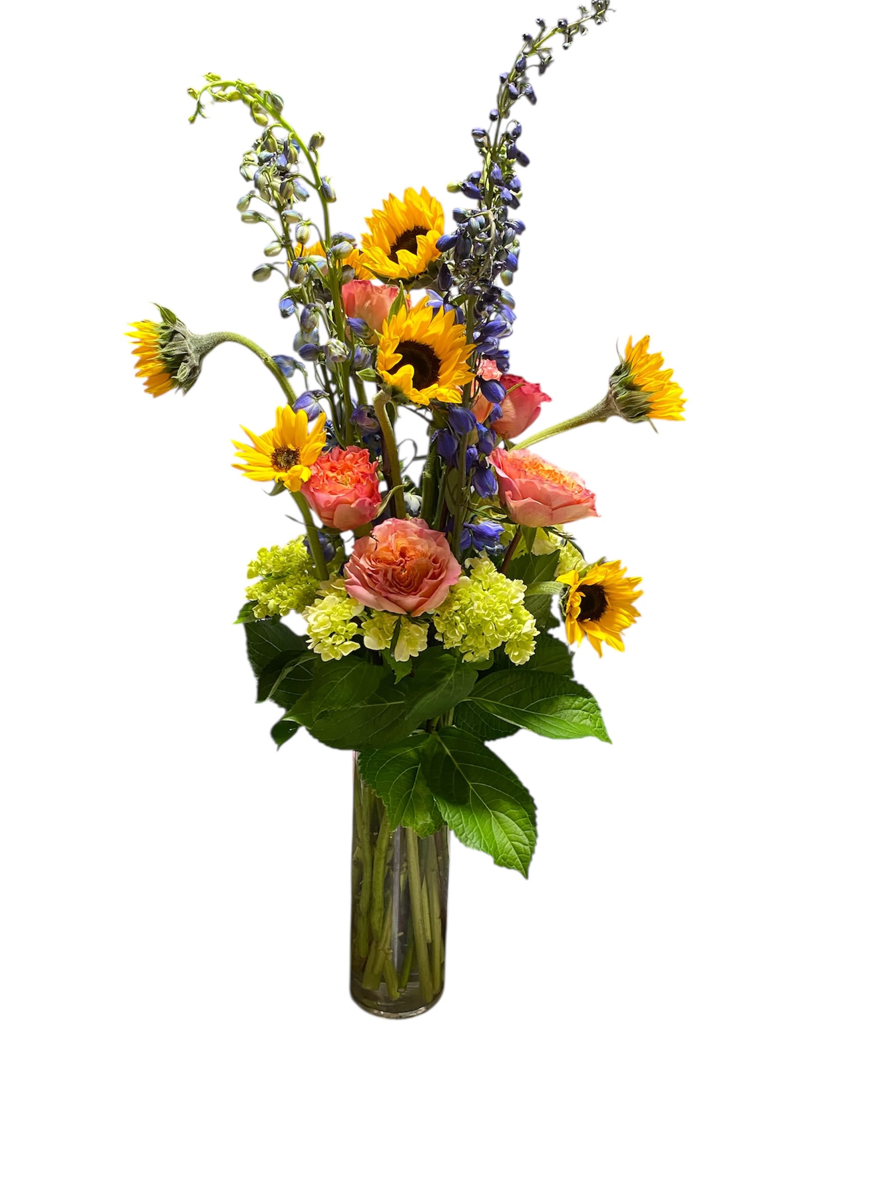 Capper Autumn - Rise and shine with this tall and bright arrangement.   APPROXIMATE DIMENSIONS 16&quot; W X 31&quot; H