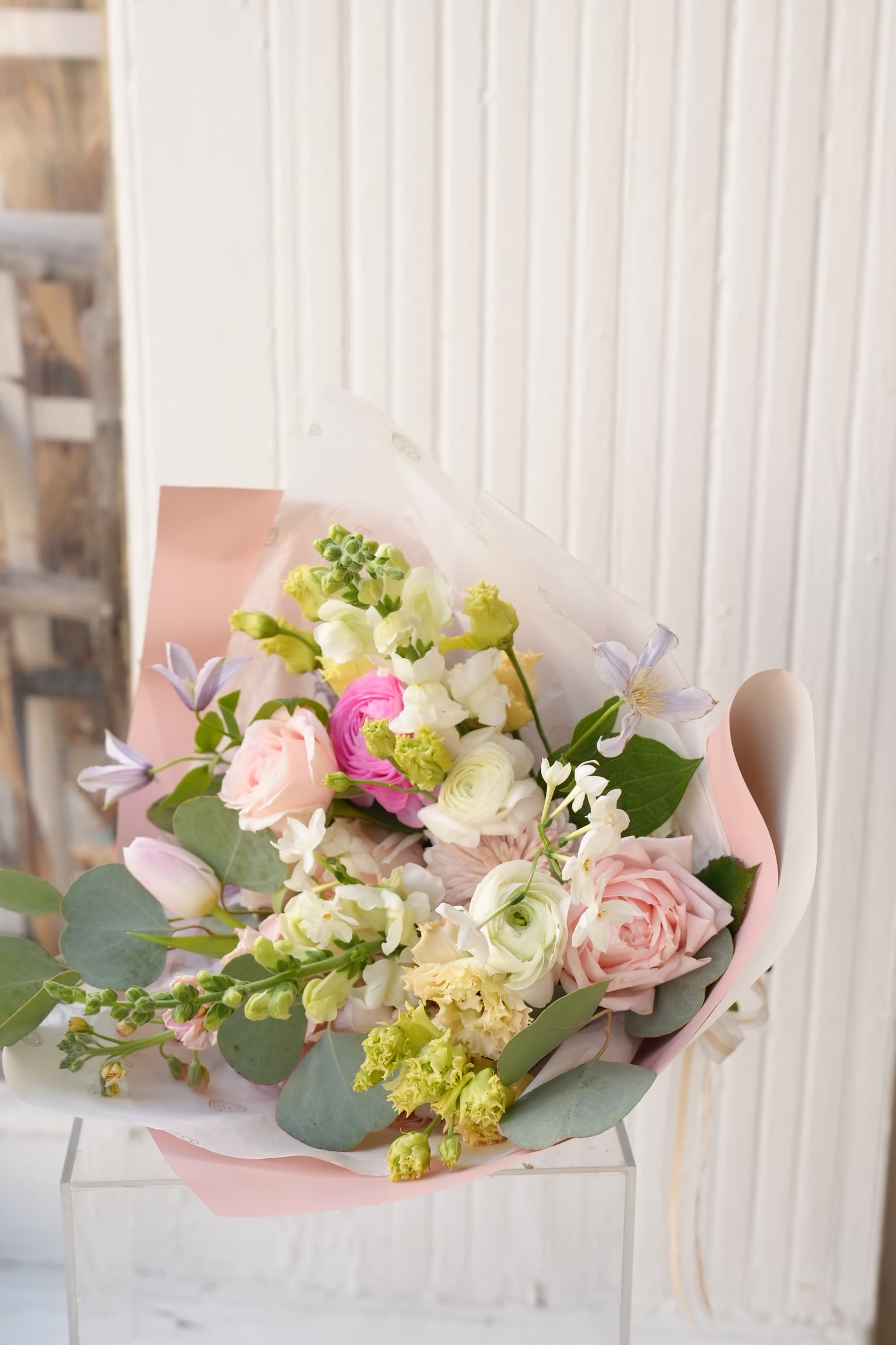 Florist Choice S Florist Choice S - *Vase not included* Let our expert florists craft a one-of-a-kind bouquet using the freshest blooms available on the day of your order. Each creation is unique and tailored with care, ensuring a stunning and seasonal design.  Please note: photos are examples of our work and serve as inspiration only—your arrangement will be a surprise, beautifully customized just for you!  Right now you can expect ranunculus, roses, dahlias, mums, greens and a variety of seasonal flowers sourced from local farms. While we can't guarantee exact flower varieties and colors, we ensure top-quality stems and a fresh, beautiful arrangement that you (or your recipient) will adore!