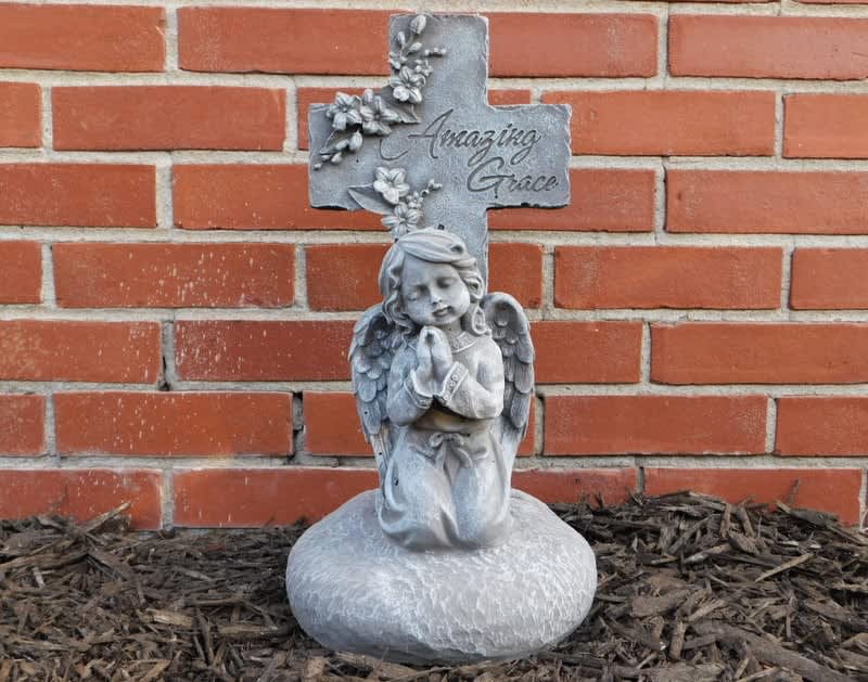 Amazing Grace Angel - 17&quot; kneeling angel on cross