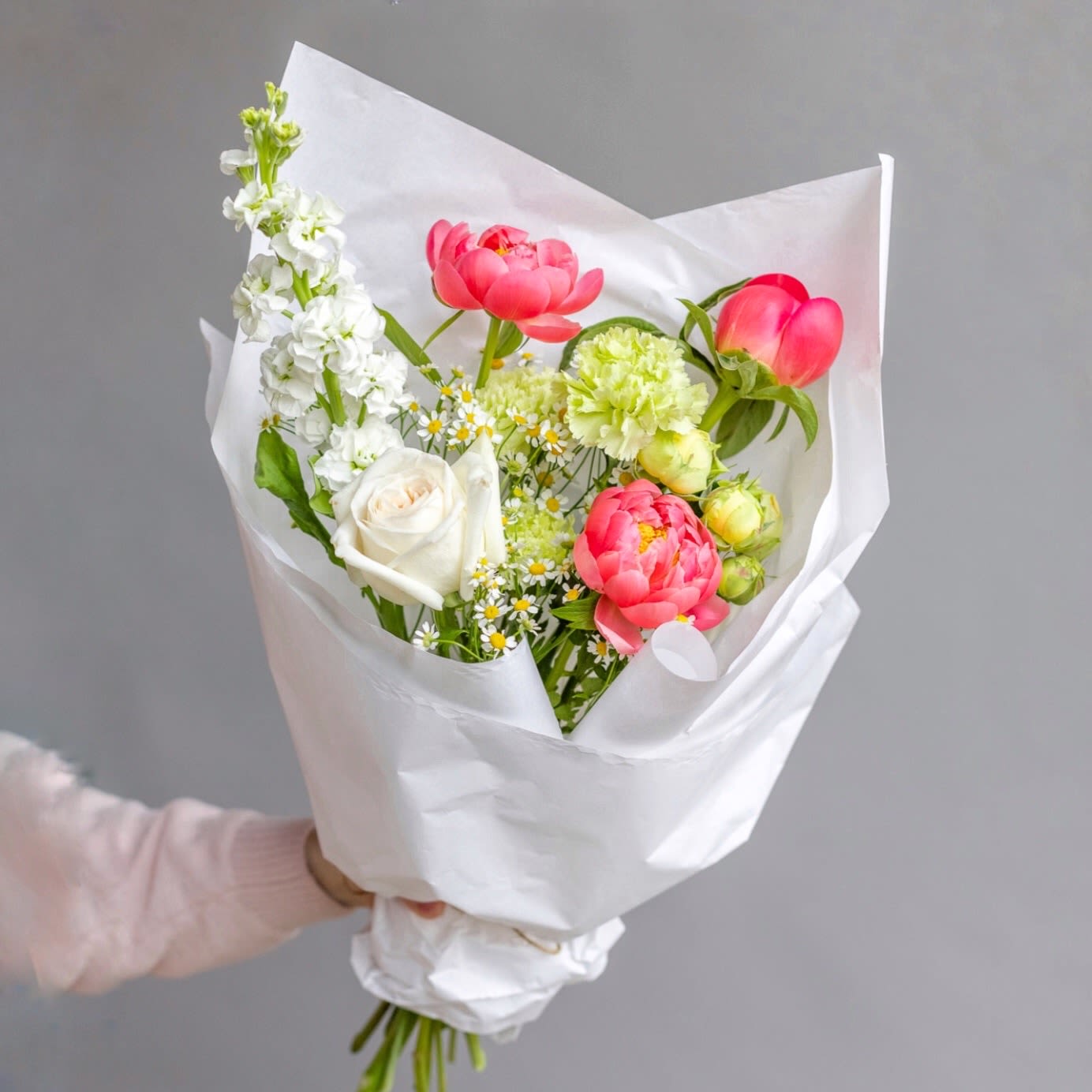 № 305 - Bouquet of mixed flowers with peonies