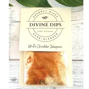 DIVINE DIPS- WHITE CHEDDAR JALAPENO - Take your flower arrangement to the next level by including a pack of 'Divine Dips' seasoning. Perfect for whipping up quick and flavorful dip recipes, this addition makes your thoughtful gift both unique and delicious!