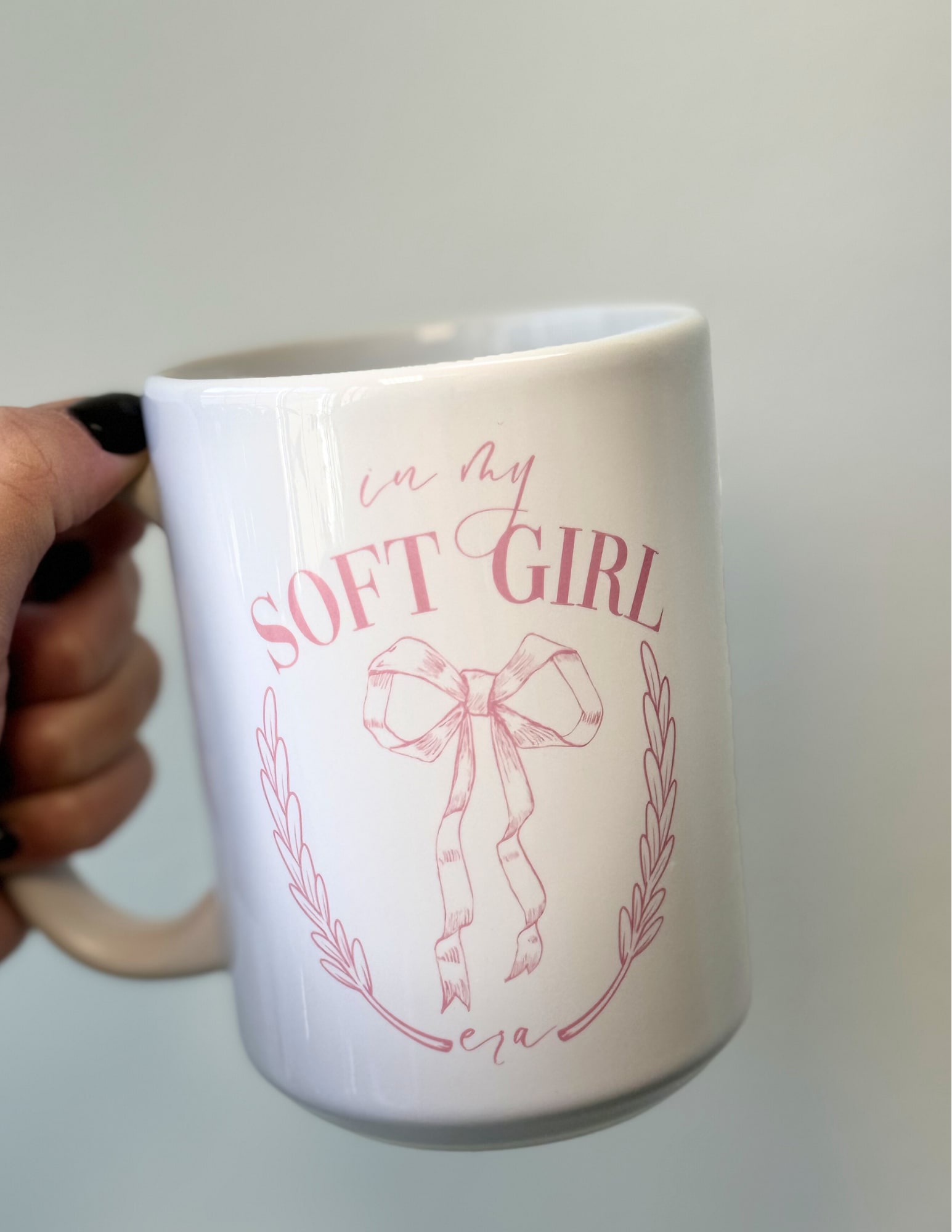 PINK BOW COFFEE MUG - Complete your flower arrangement with a coffee mug! This thoughtful addition makes your gift even more memorable. 
