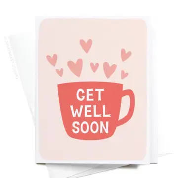 &quot;GET WELL SOON&quot; HEARTS MUG - Perfect card to wish someone well.