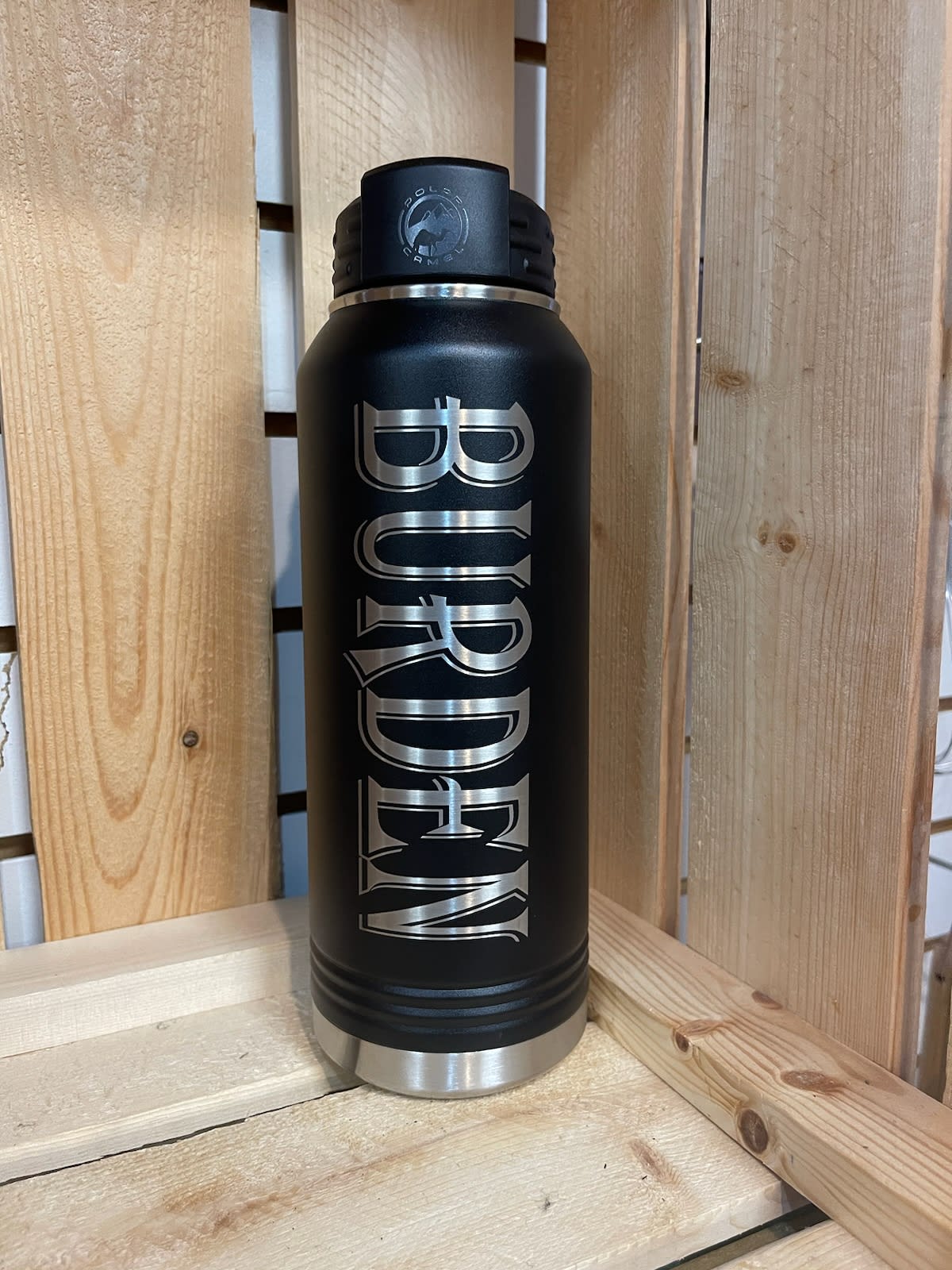 Custom Engraved Water Bottle - Create an awesome gift with a personalized water bottle that keeps drinks cold all day long!  Include what you'd like engraved on your water bottle in your order. (You can choose anything you'd like- saying, name, clip art, etc)   Small 20oz water bottles only available in pink (currently) Medium 30oz water bottles available in a rainbow of colors - please indicate first and second choice Upgrade to include more in your gift! 