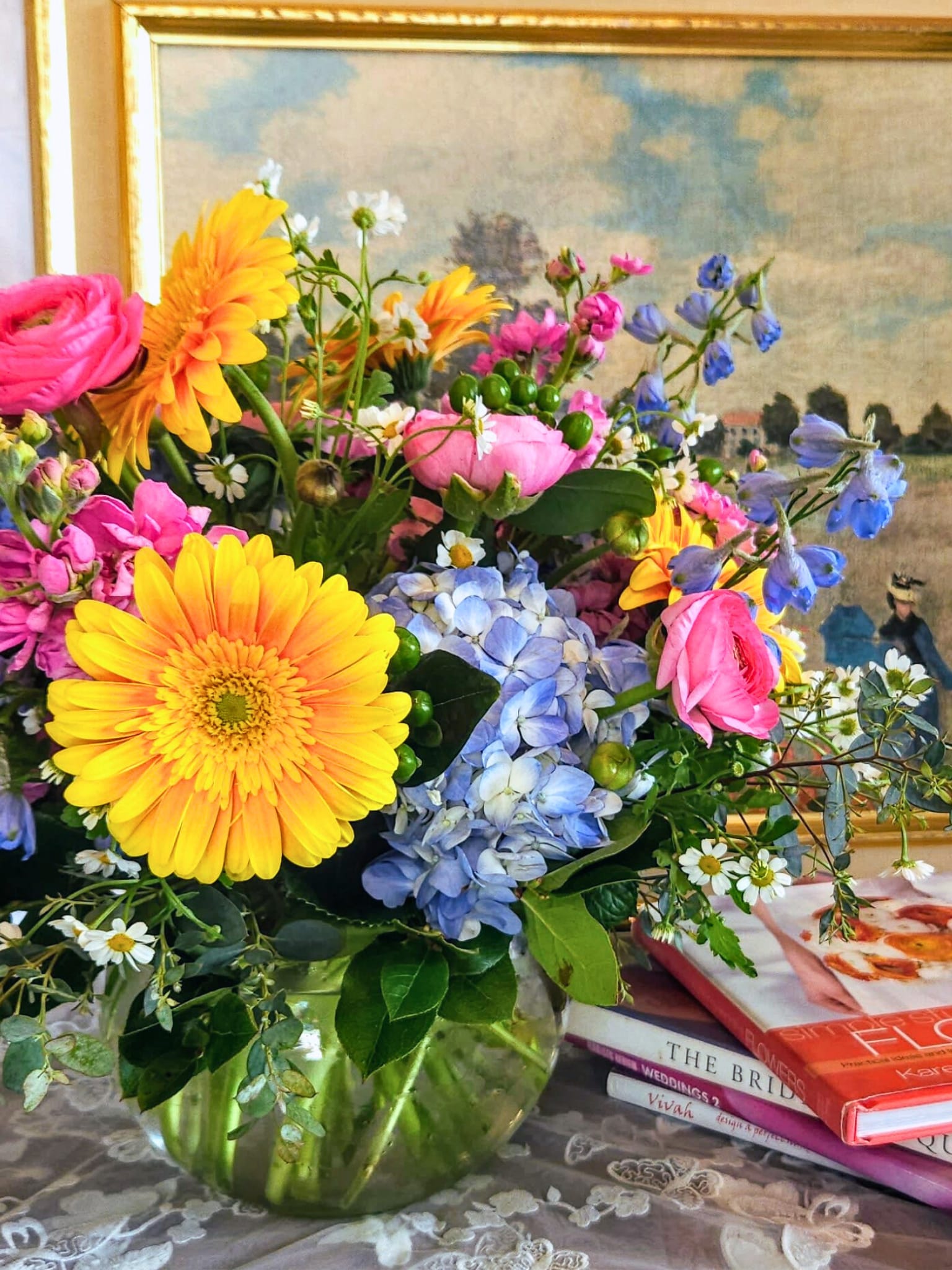 Bright and Colorful Designer’s Choice Arrangement - Brighten someone’s day with our Bright and Colorful Designer’s Choice Arrangement, handcrafted by The Flower Cart—your go-to Baltimore florist. Featuring the freshest seasonal blooms from local farms, this vibrant, arrangement is filled with eye-catching colors and lush greens for a rustic, cheerful touch. Our expert floral designers carefully select the prettiest flowers of the day to create a one-of-a-kind arrangement that celebrates the charm of locally grown blooms. Whether you're sending birthday wishes, congratulations, or a spontaneous pick-me-up, this arrangement is a beautiful choice. Enjoy fast, reliable flower delivery in Baltimore, and let us bring a burst of color and joy straight from the farm to your front door.  Accent flowers and color combinations may vary based on seasonal availability. 