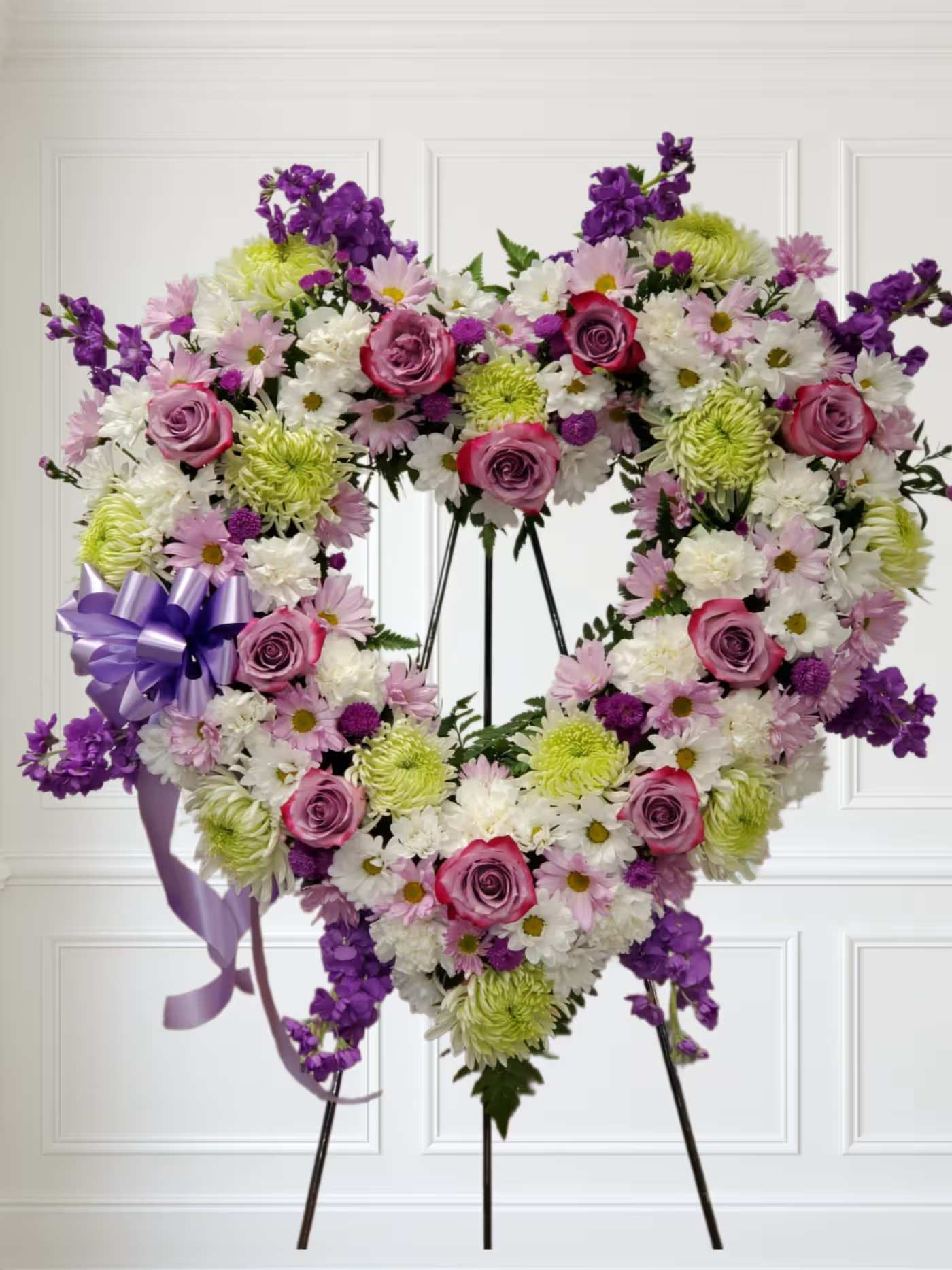 Lavander open heart - Different shades of purples and white open heart.